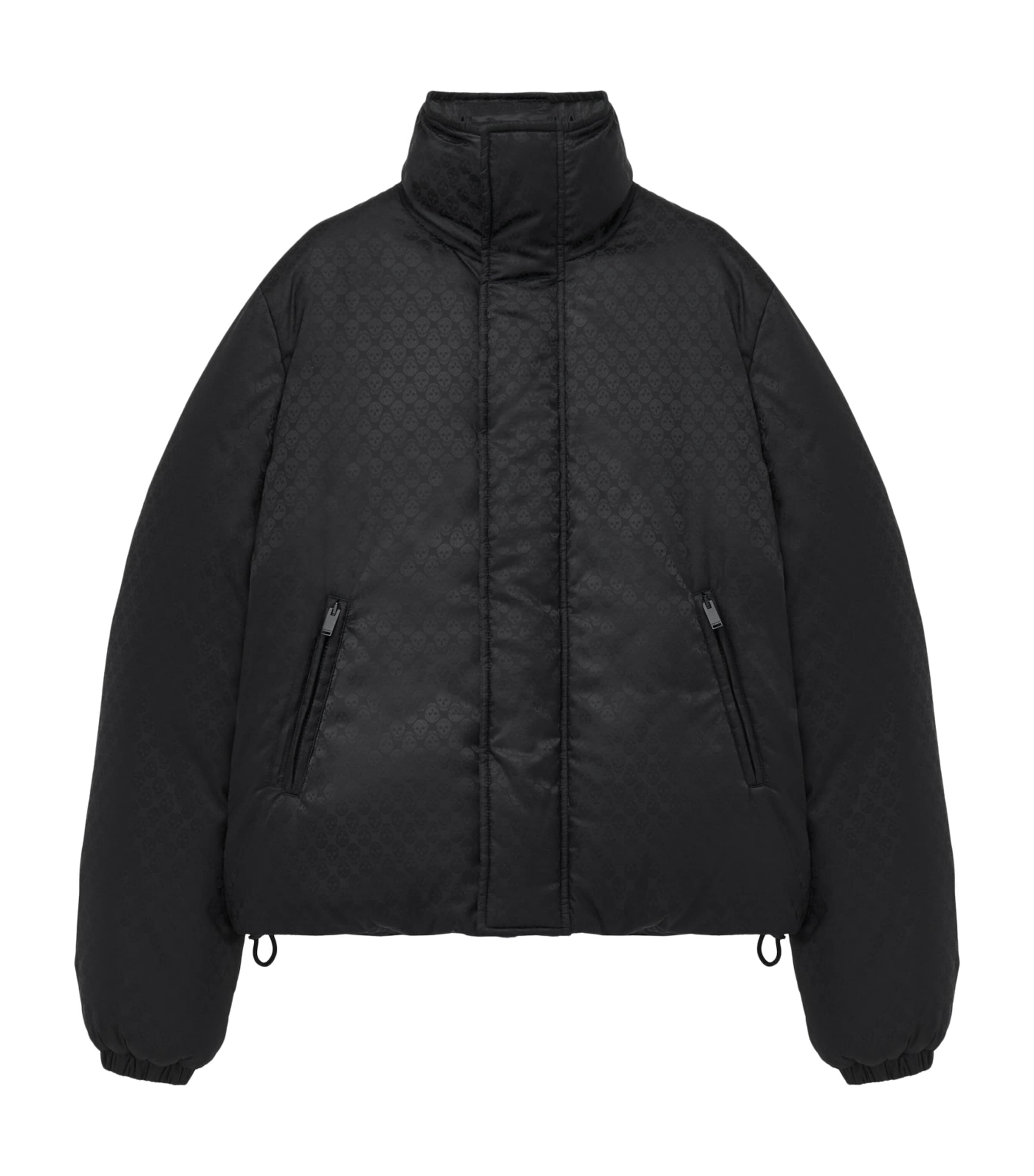 Alexander Mcqueen Quilted Jacket With High Collar And Pockets In Black