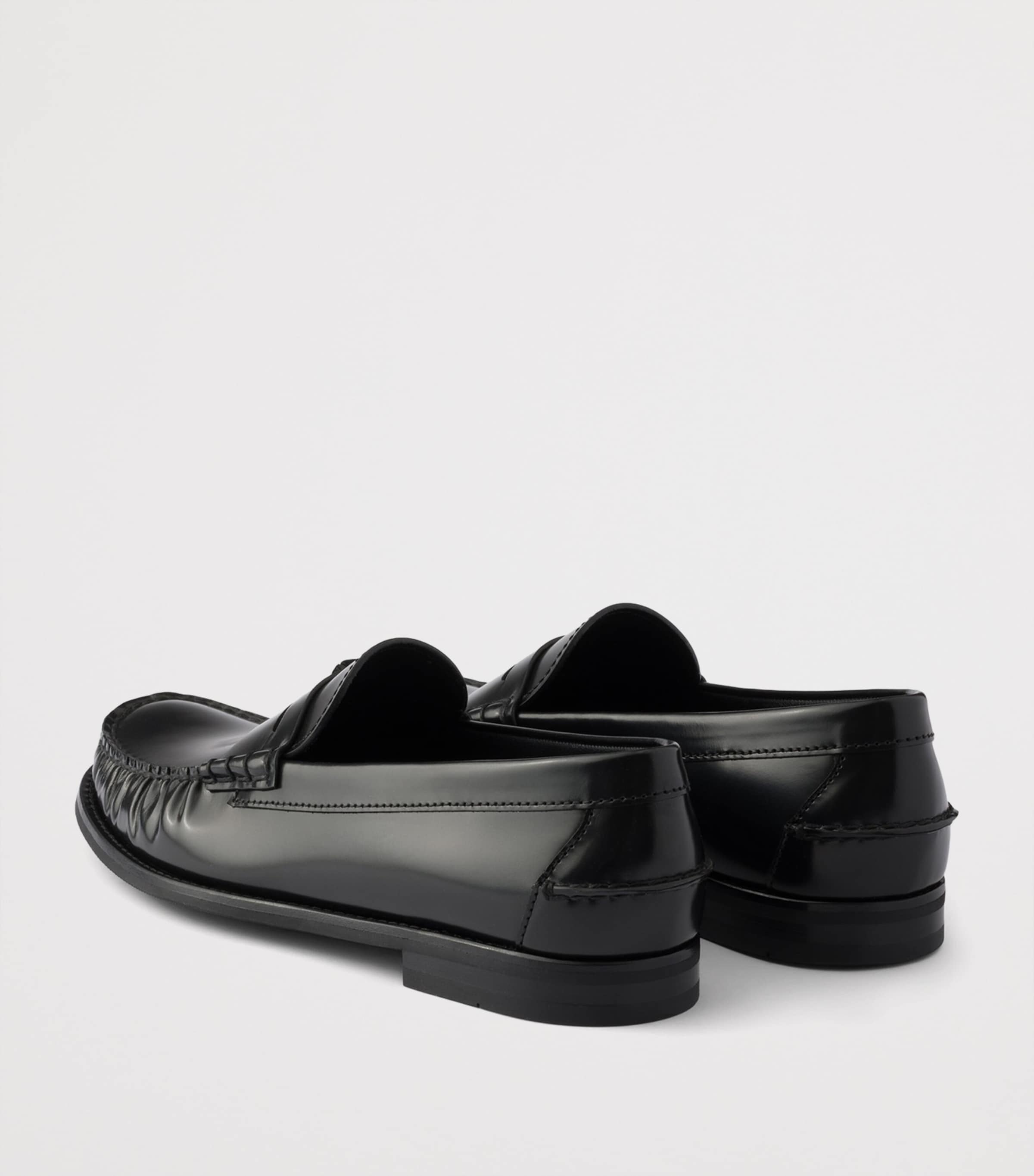 Prada Brushed Leather Loafers Black Image 5