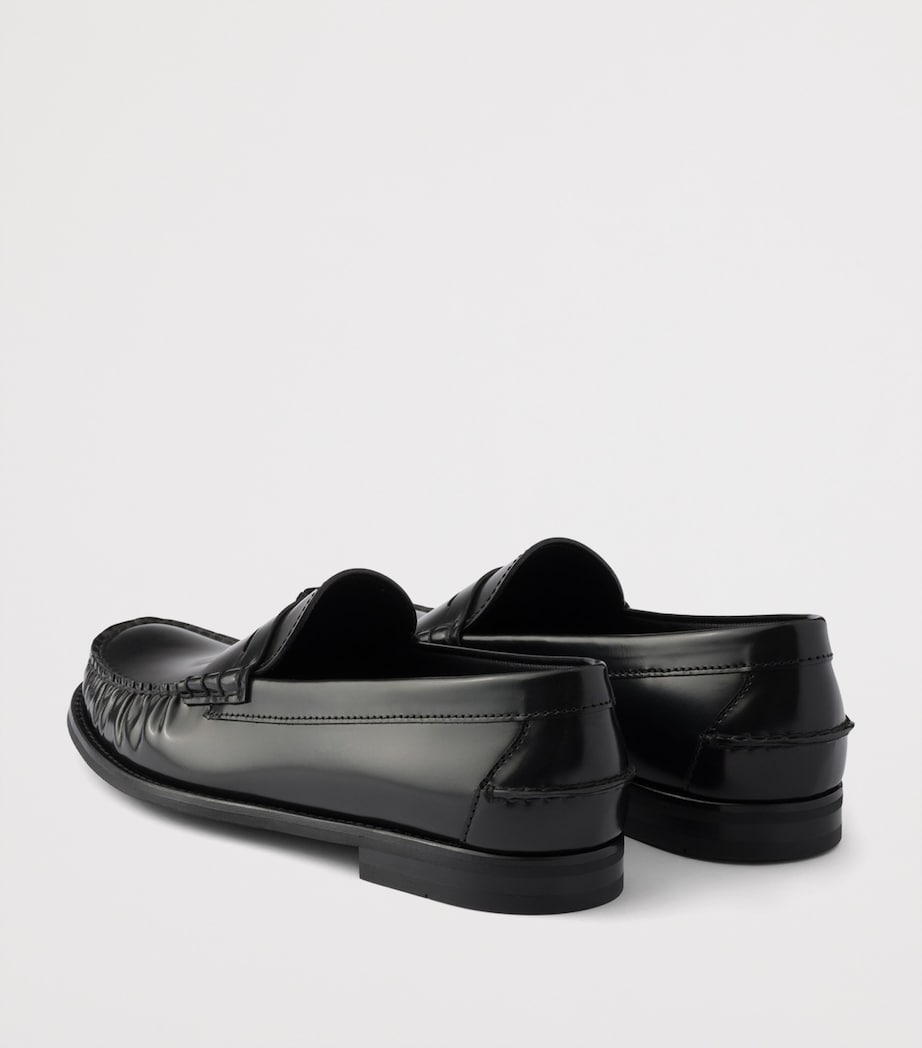 Prada Brushed Leather Loafers Black Image 5