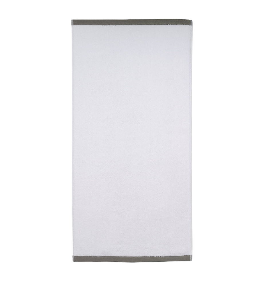 Hamam Organic Cotton Vesta Hand Towel (50cm x 100cm) White/dark Grey Image 2