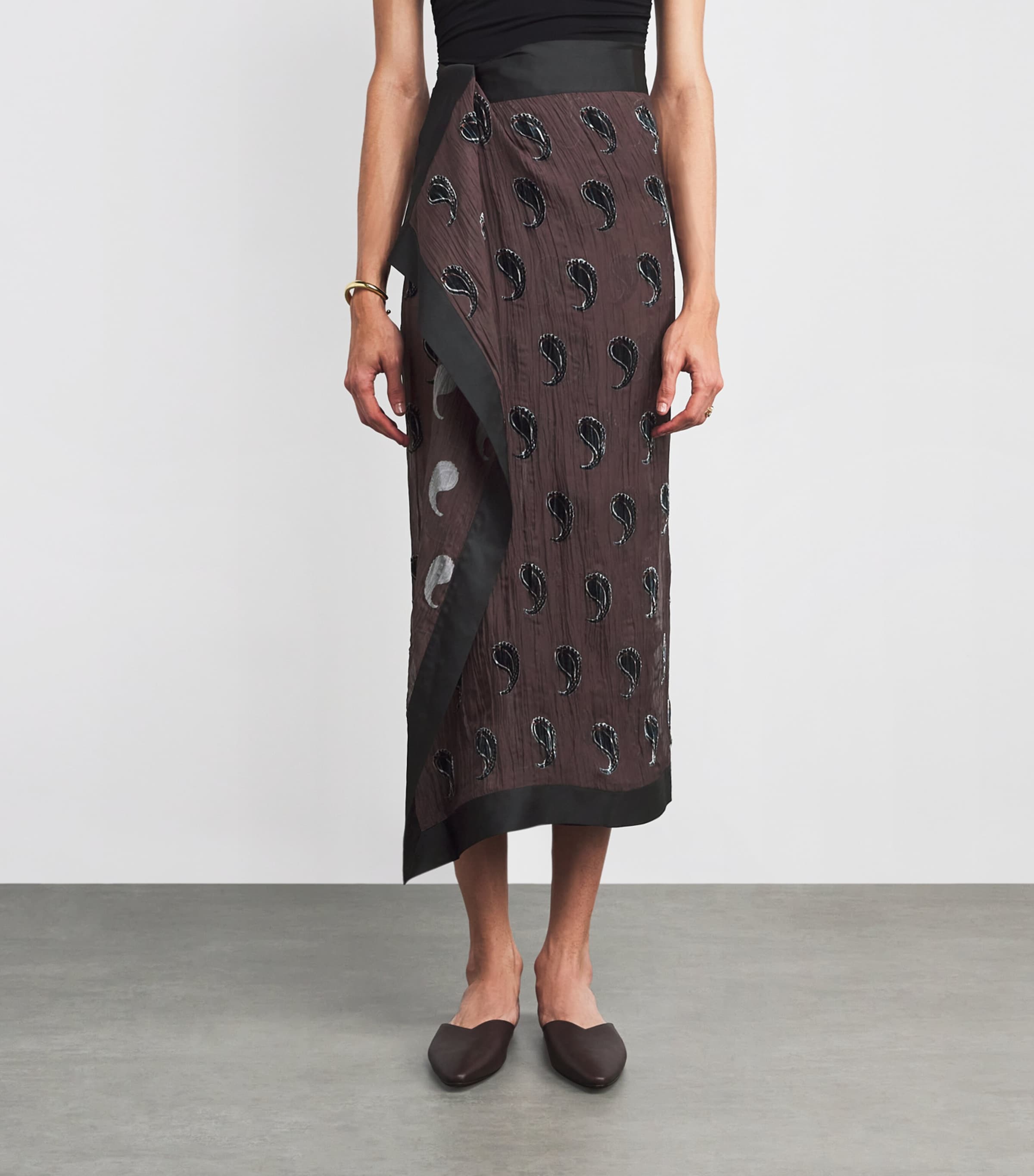 Silk-Blend Paisley Pareo 210 BROWN PAISLEY Image 3