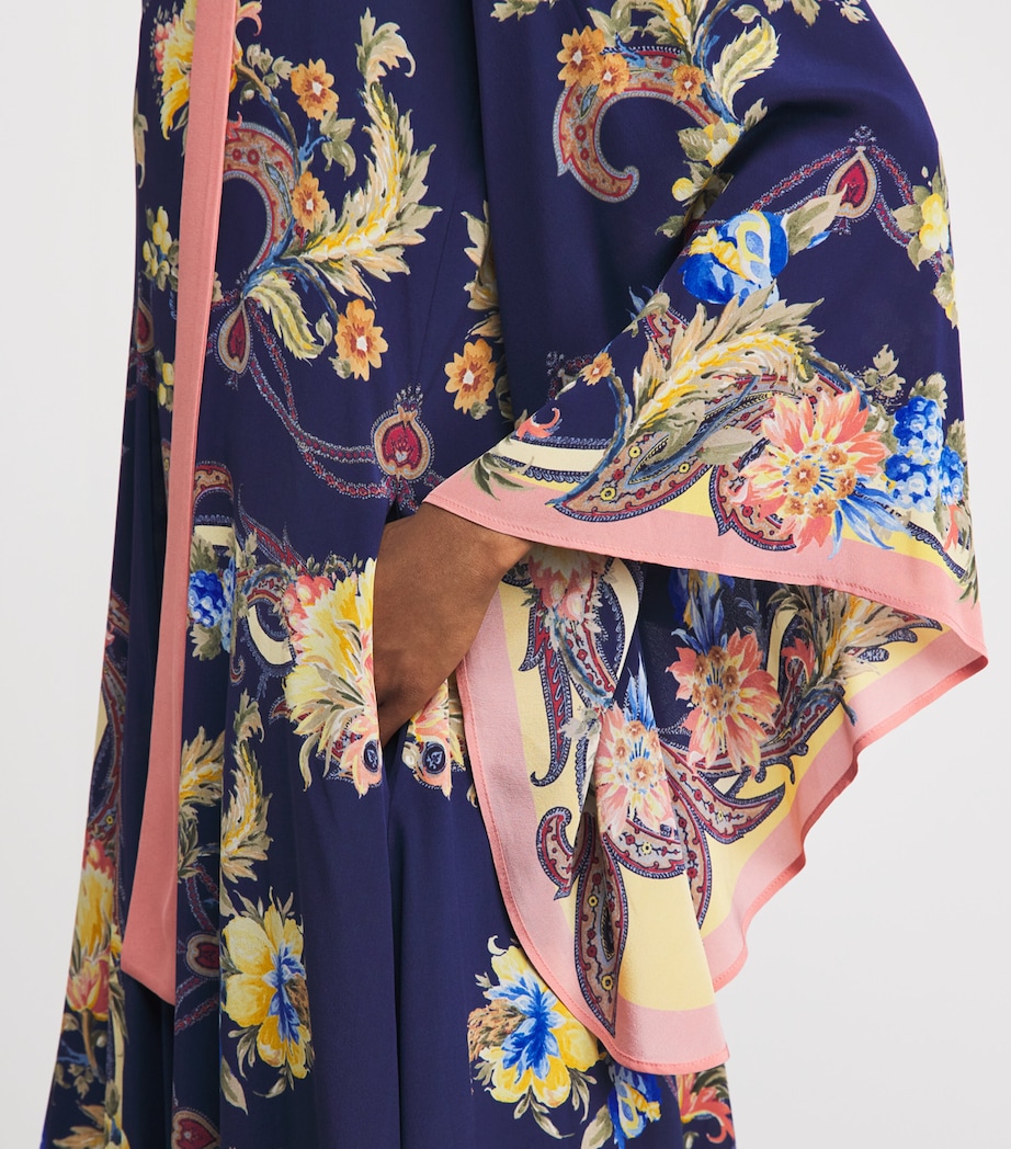 Etro Womens Silk Paisley Maxi Dress Print/blue Bs Image 4