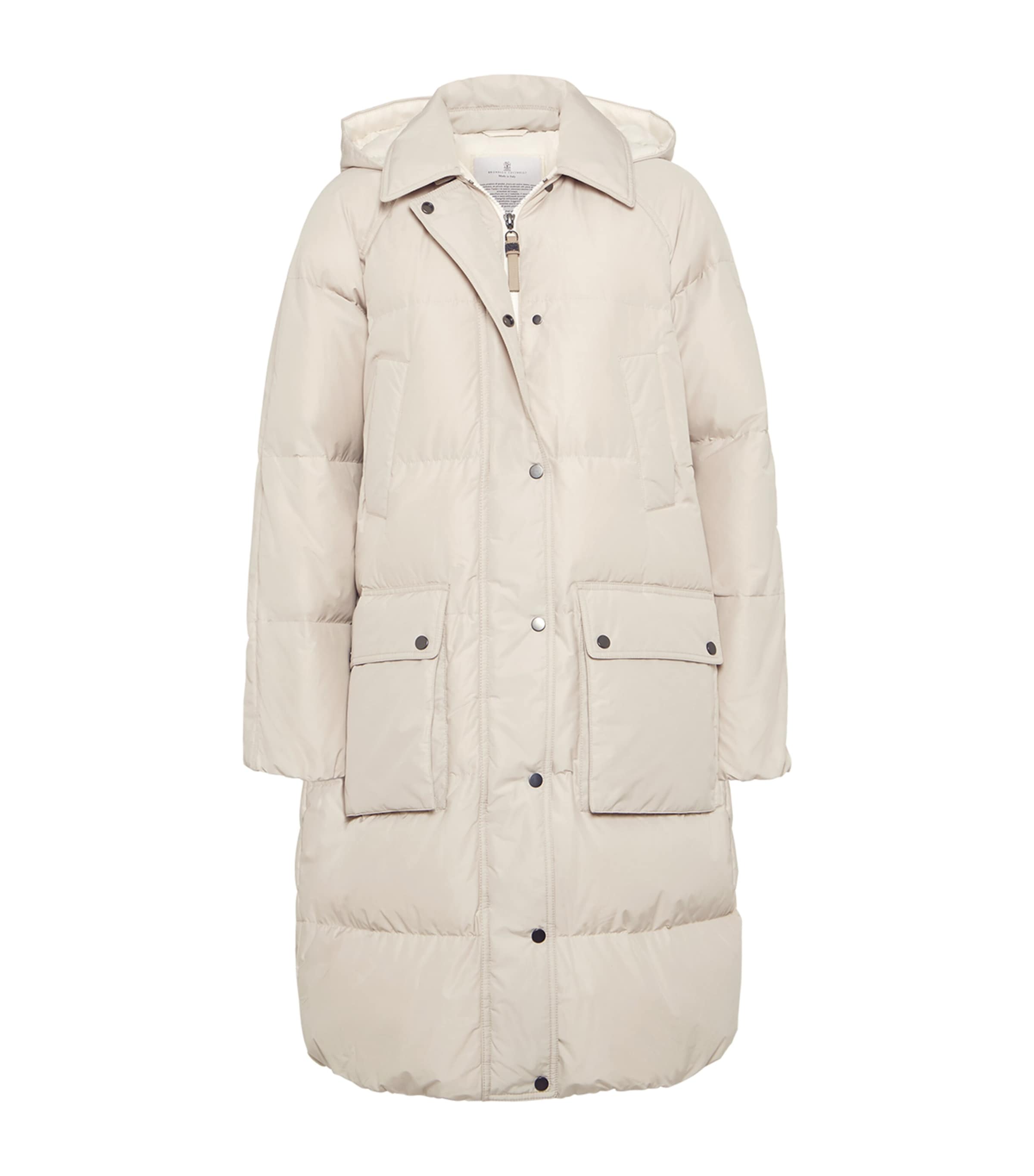 Brunello Cucinelli Quilted Padded Jacket In Sand
