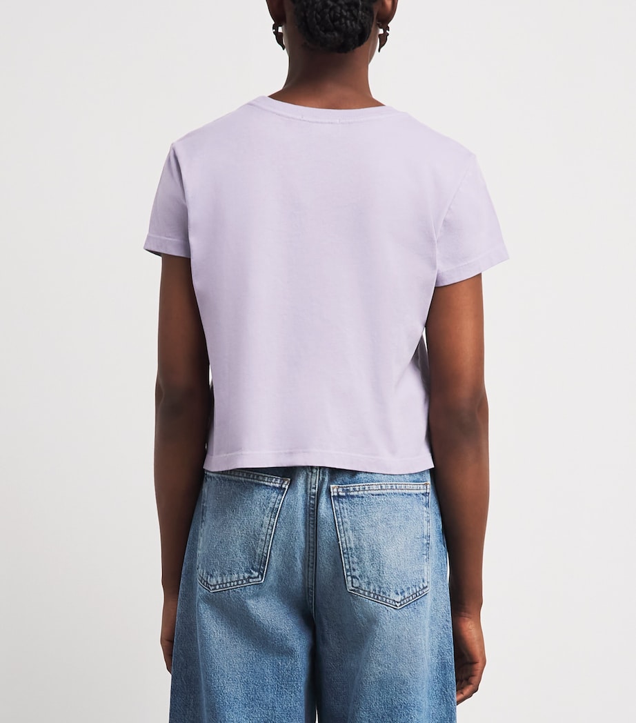 AGOLDE Womens Organic Cotton Adine Shrunken T-Shirt Lilac Image 5