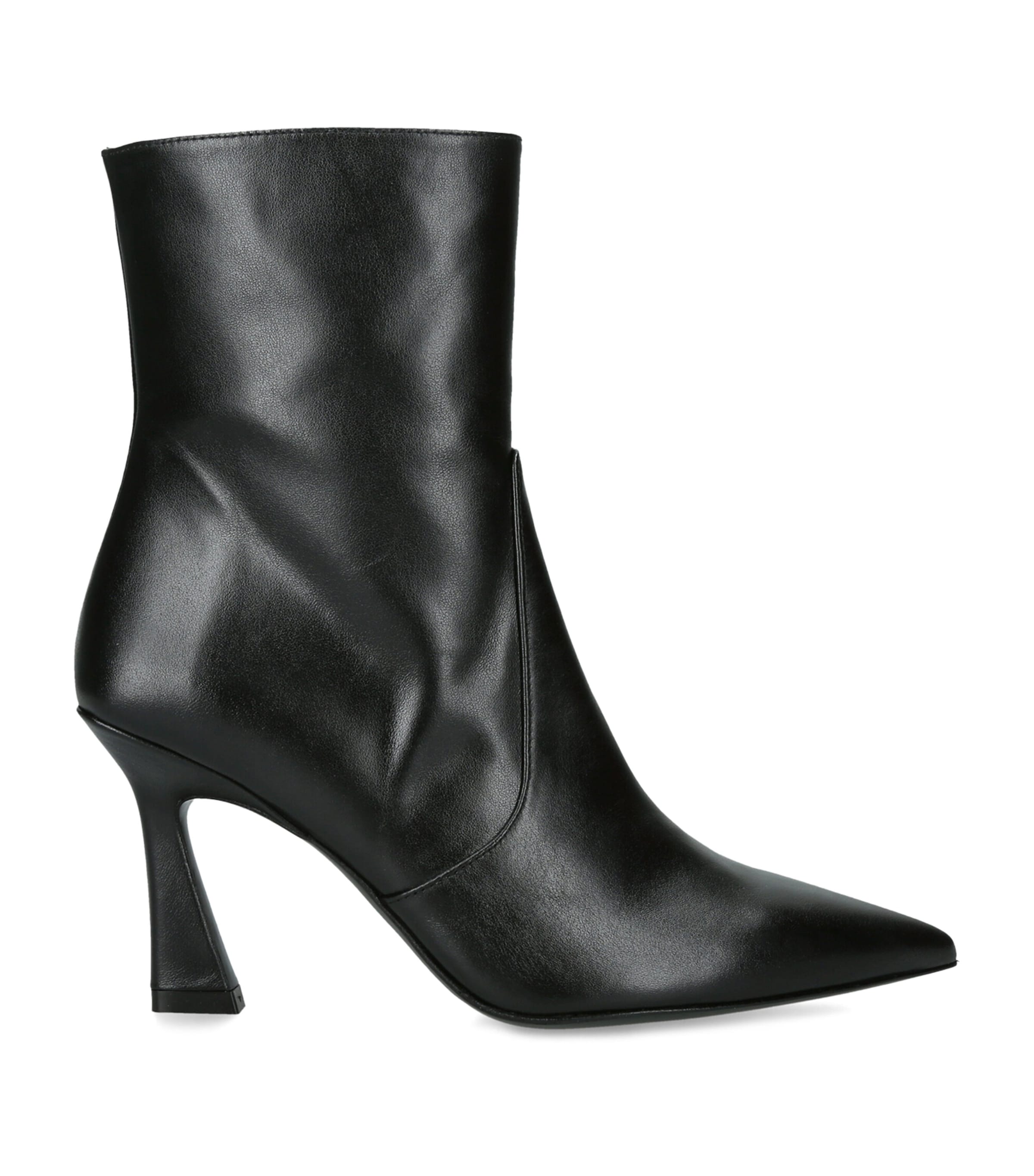 Stuart Weitzman Leather Vinnie Ankle Boots 85 Black Image 1