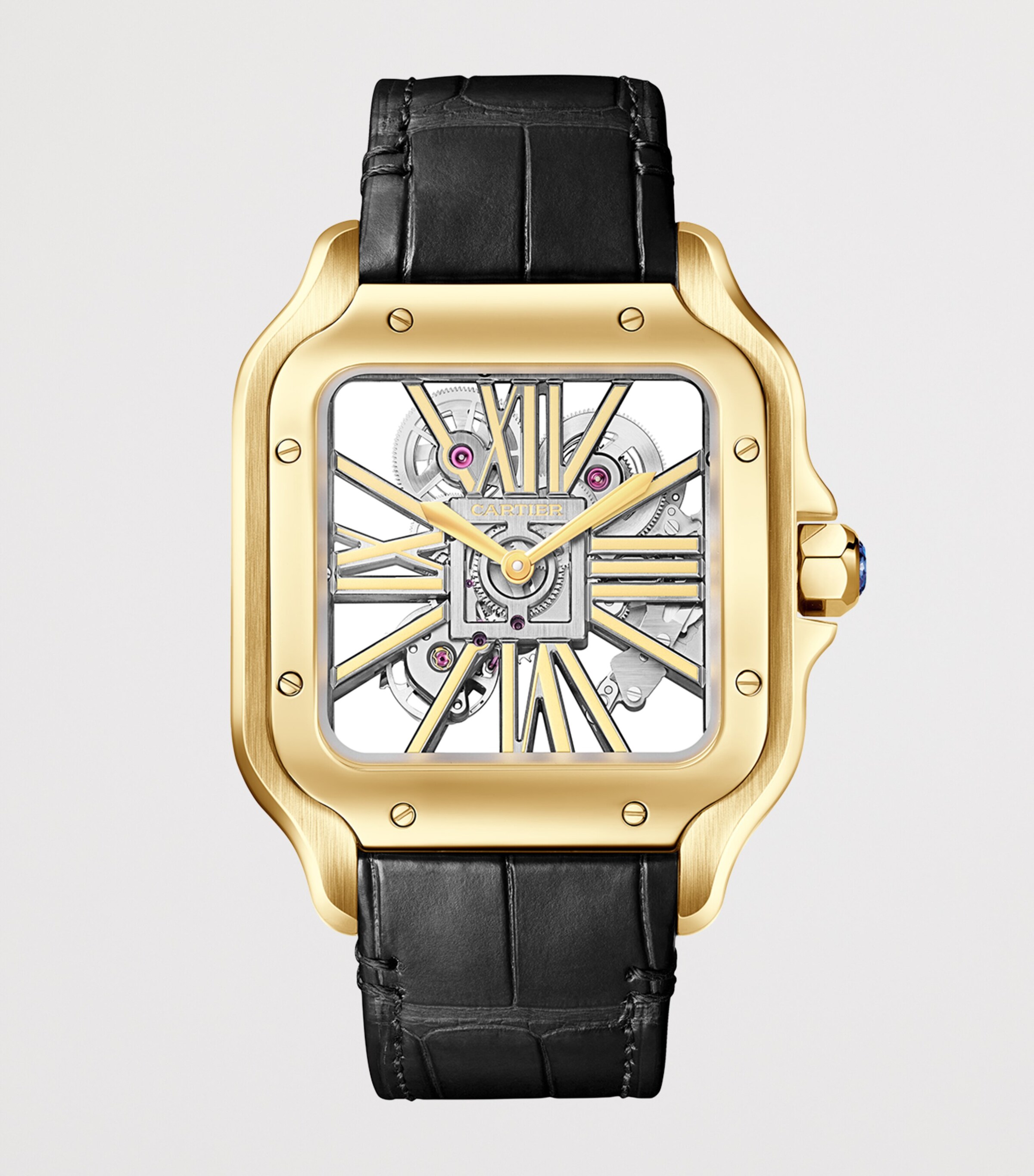 Cartier Large Yellow Gold Santos de Skeleton Watch 28mm Yellow Gold Image 3