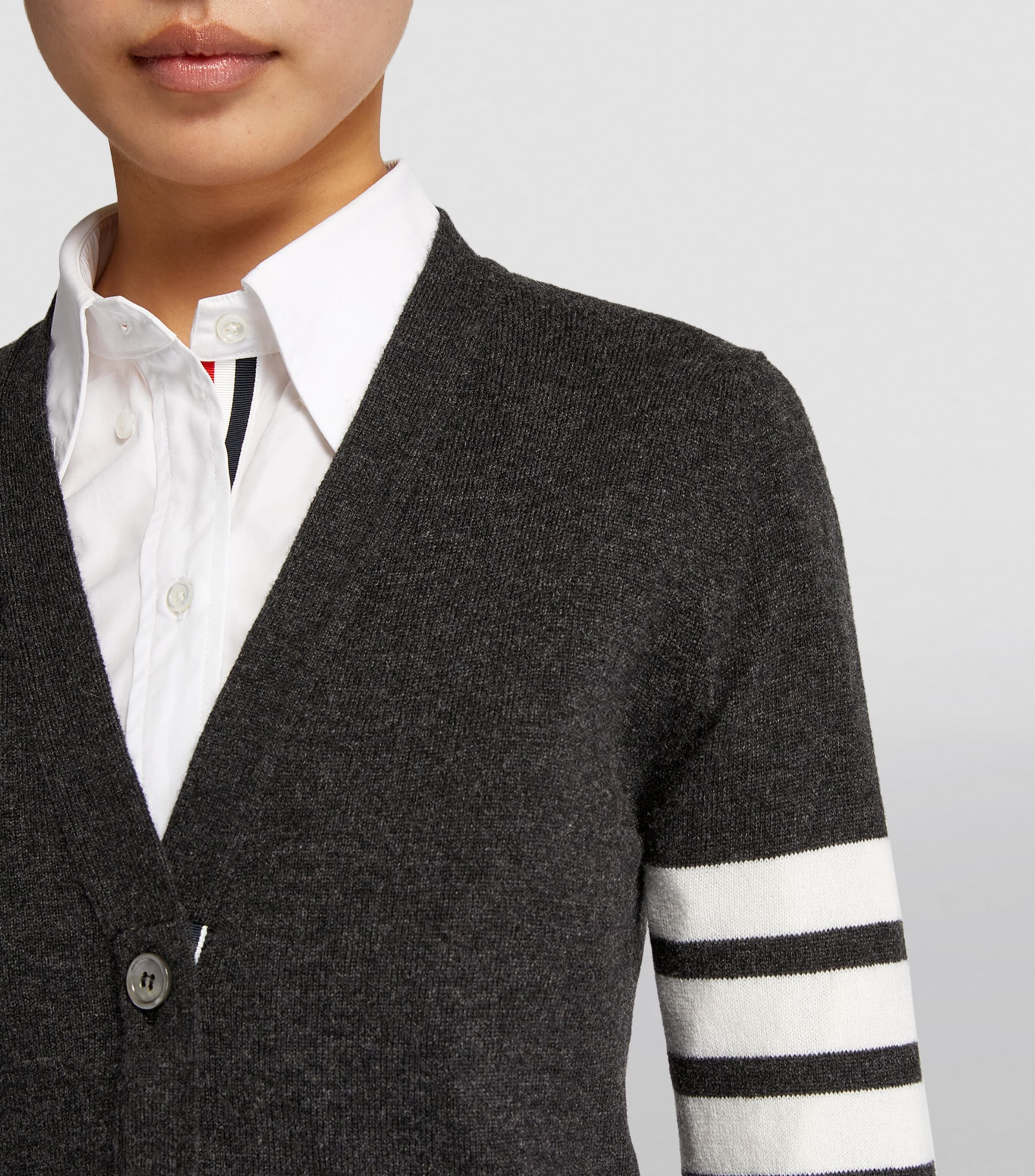 Cashmere 4-Bar Cardigan DARK GREY Image 6