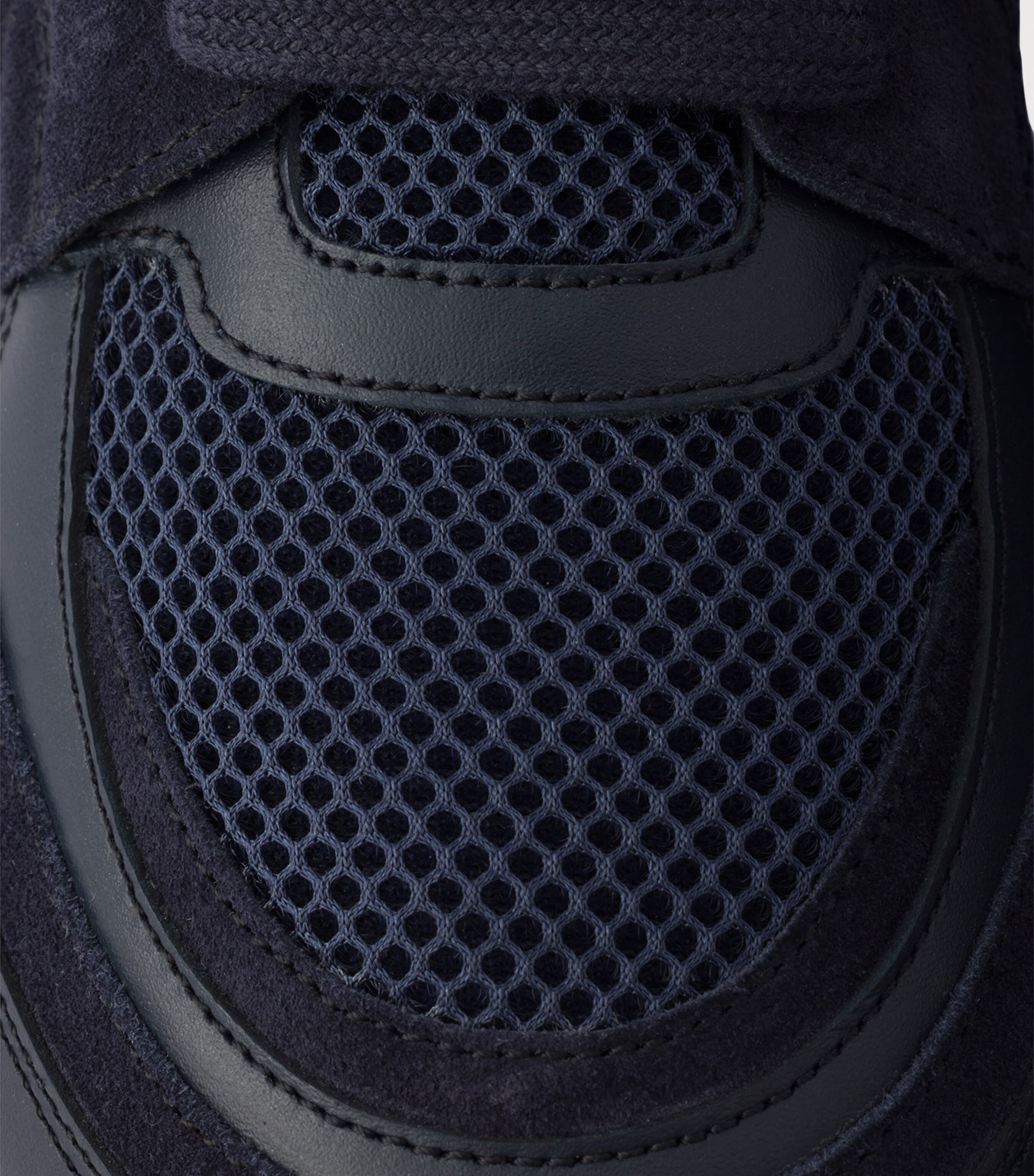 Prada Mens Mesh-Leather Prax Sneakers Blue Image 6