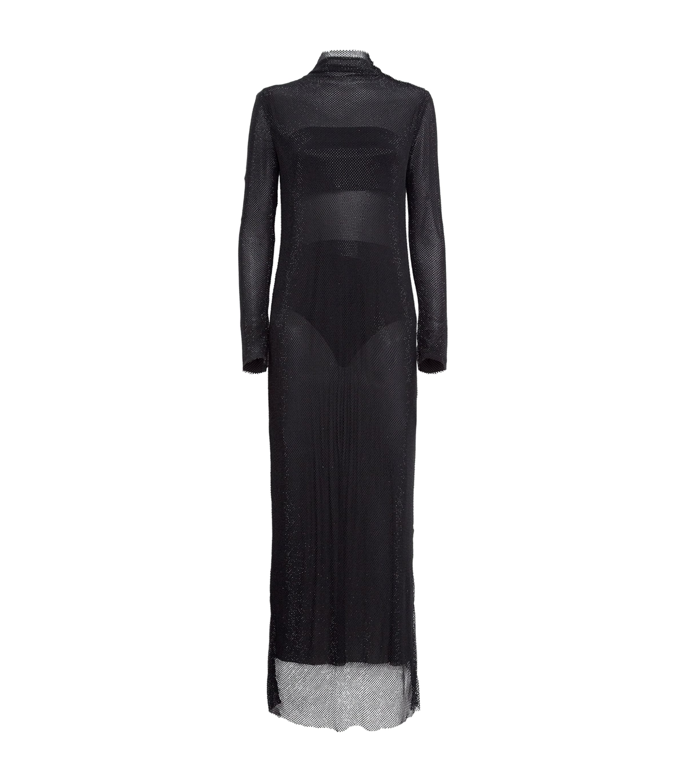 Camilla And Marc Rhinestone Mesh Lunette Maxi Dress