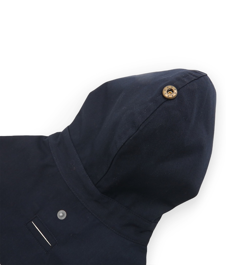 Canvas Hooded Polo Dog Raincoat (L) NAVY/GOLD BUGLE Image 6