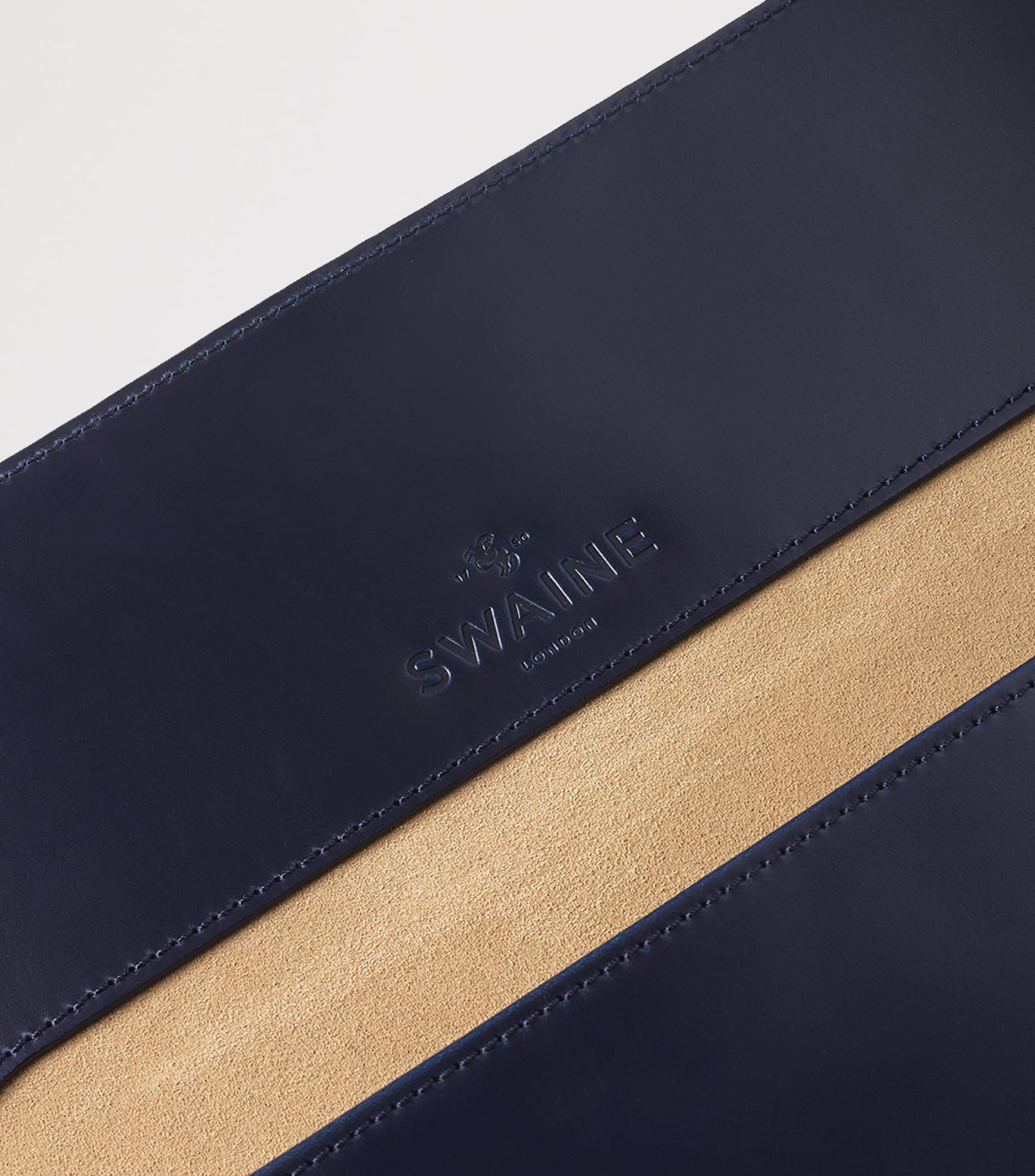 Leather Eton Document Holder NAVY Image 3