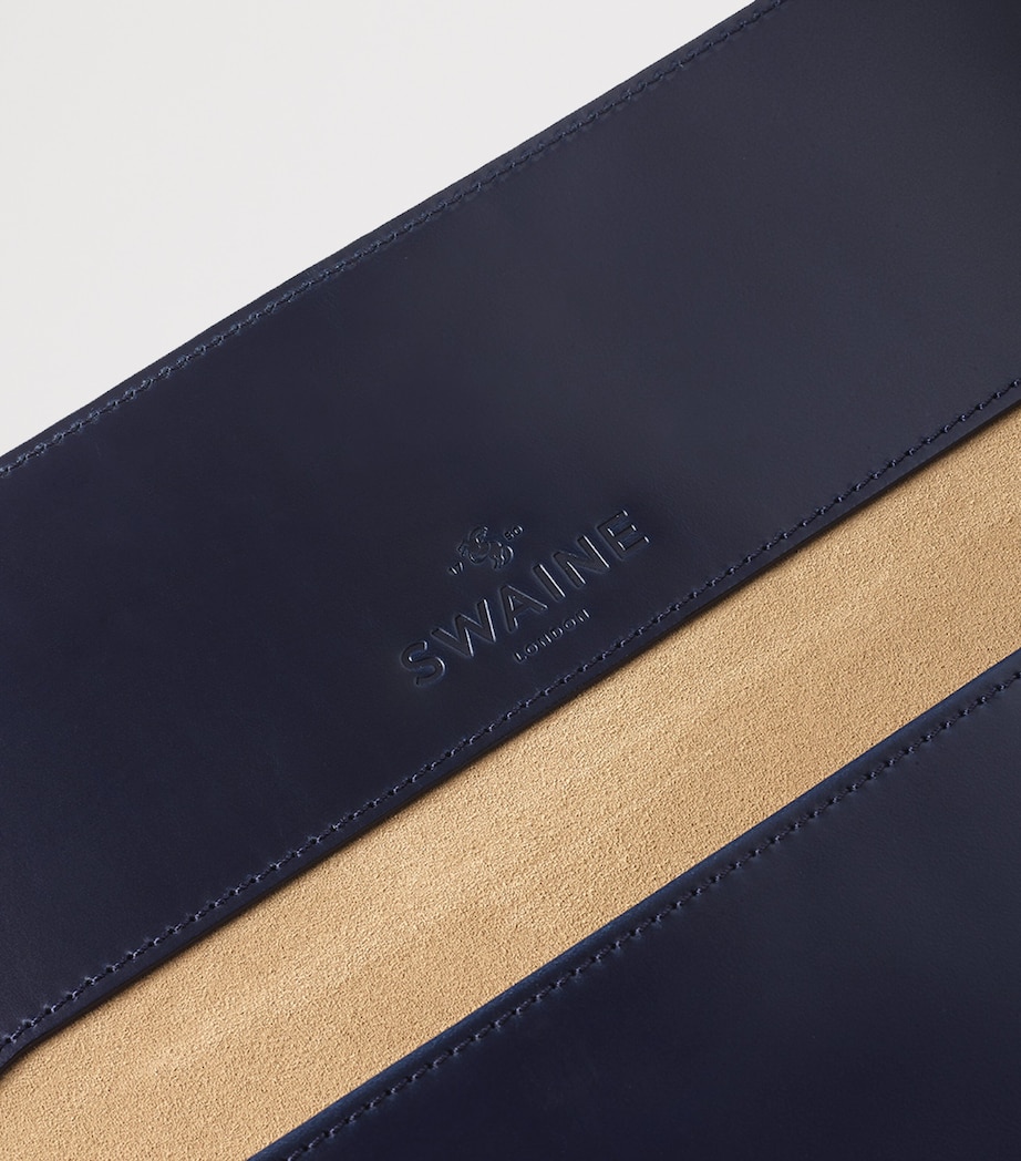 Leather Eton Document Holder NAVY Image 3