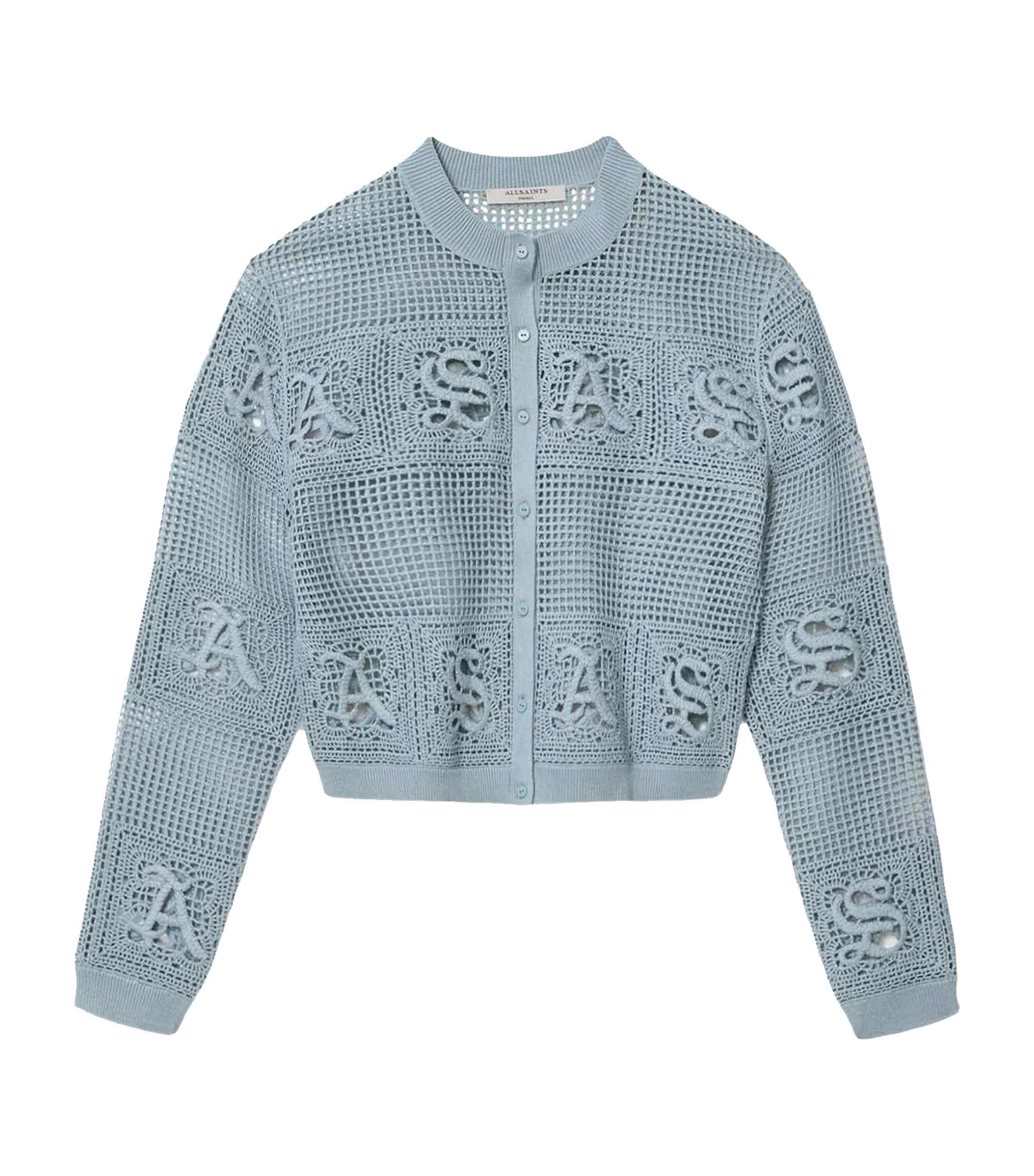 AllSaints Womens Organic Cotton Kyra Cardigan Quarry Blue Image 1