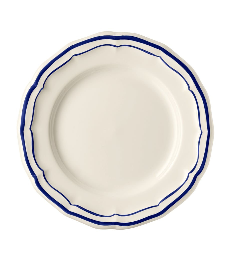 Set of 4 Filets Bleu Canapé Plates (23cm) WHITE, BLUE Image 1