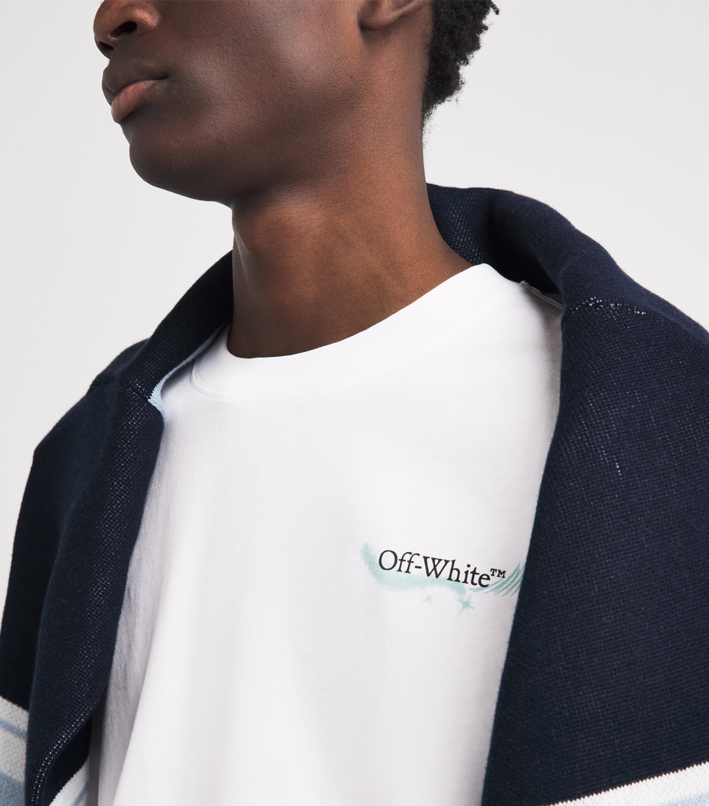 Off-White Mens Cotton Moon Arrows T-Shirt White Image 3