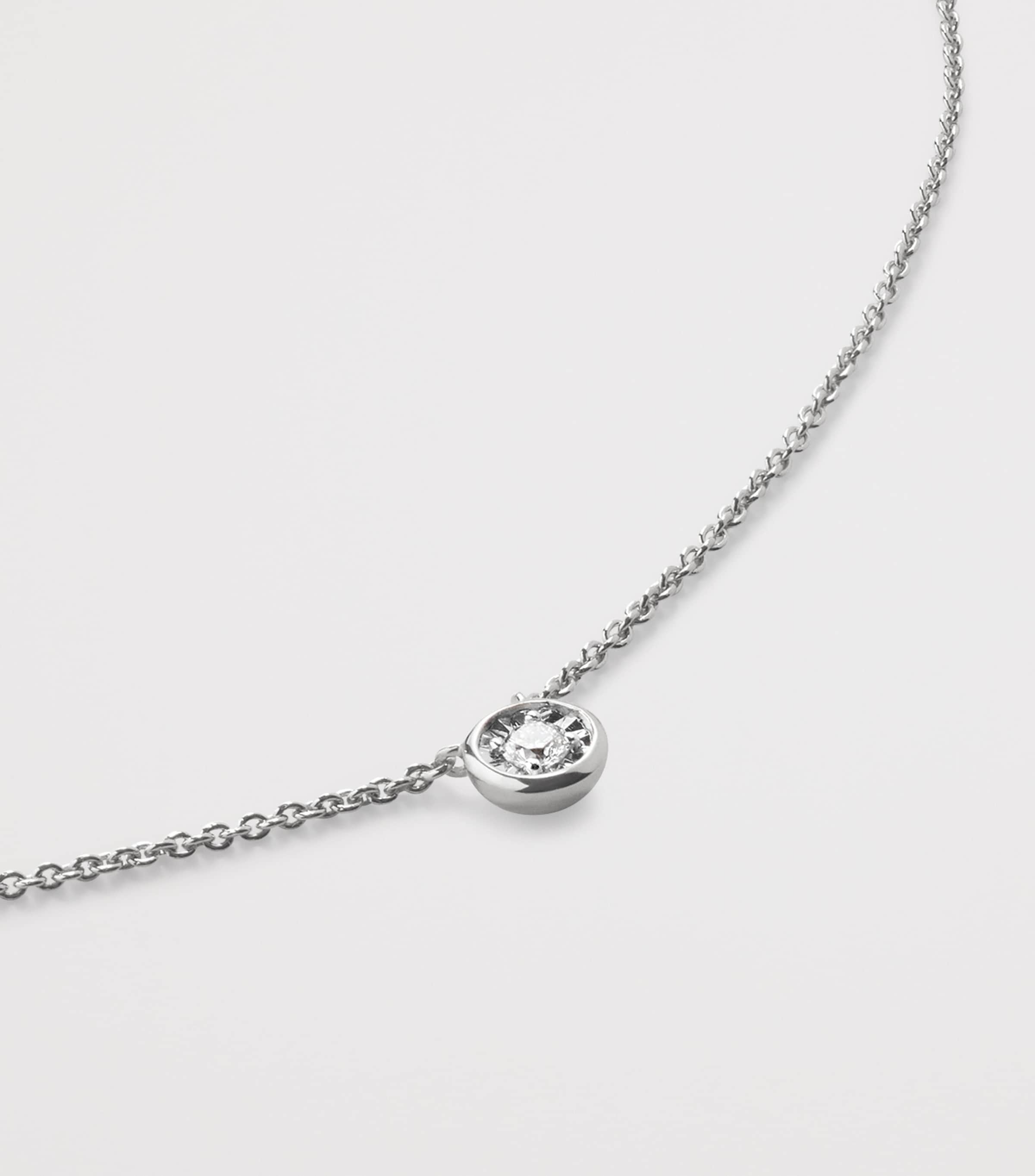 Monica Vinader Small Sterling Silver and Diamond Necklace Sterling Silver Image 2