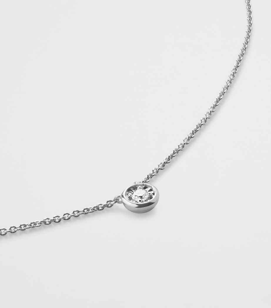 Small Sterling Silver and Diamond Necklace STERLING SILVER Image 2
