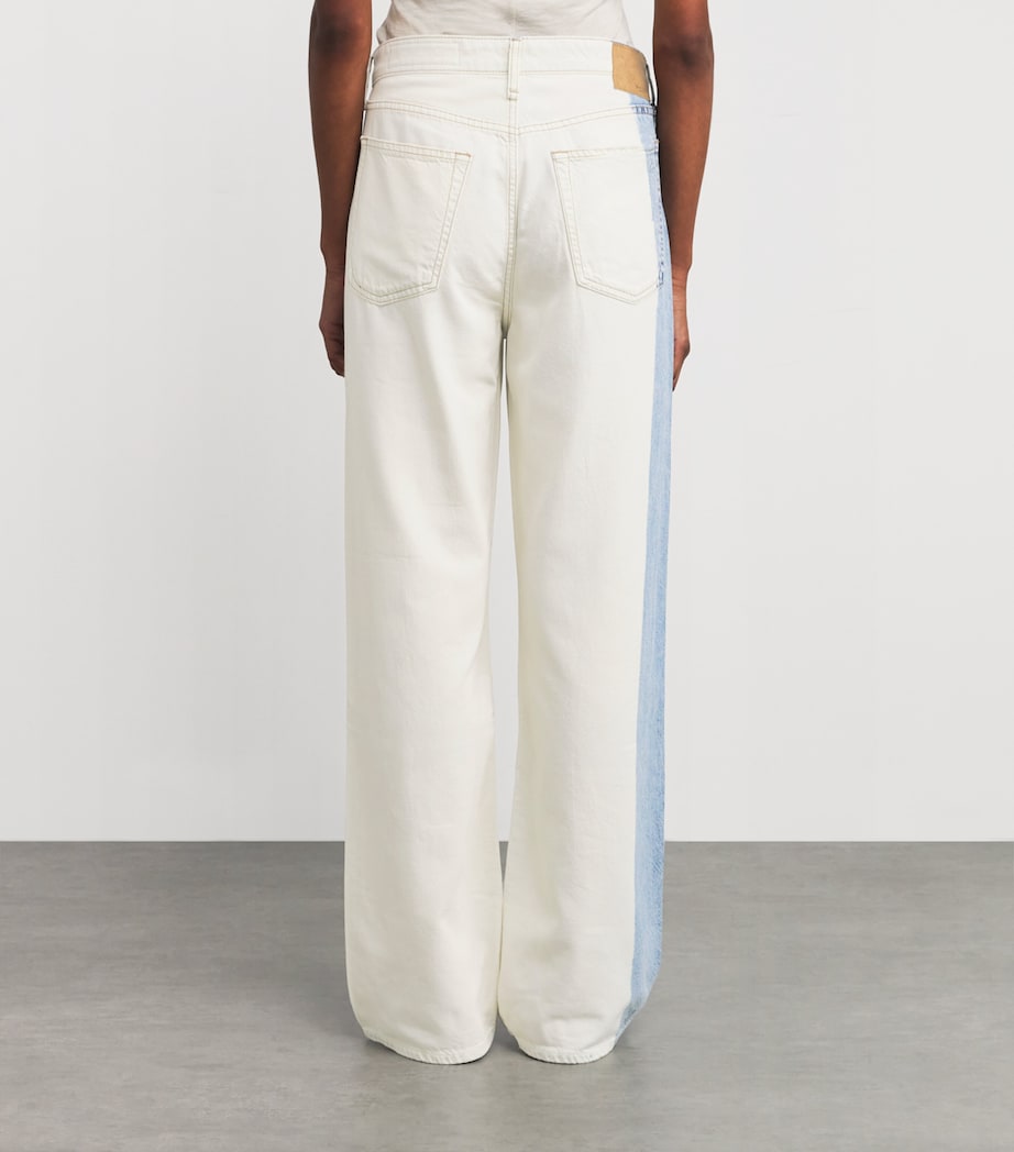 Two-Tone Logan Mid-Rise Wide-Leg Jeans BLCHS Image 4