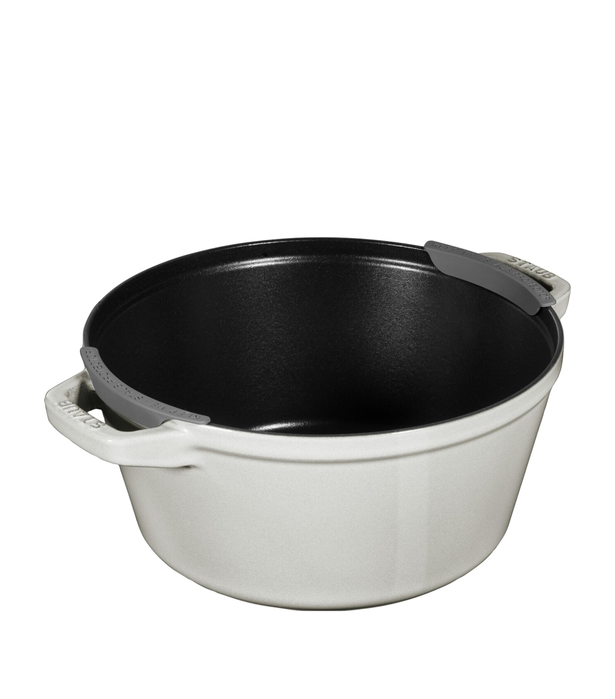 2-Piece Round Stackable Cocotte Set WHITE TRUFFLE Image 5