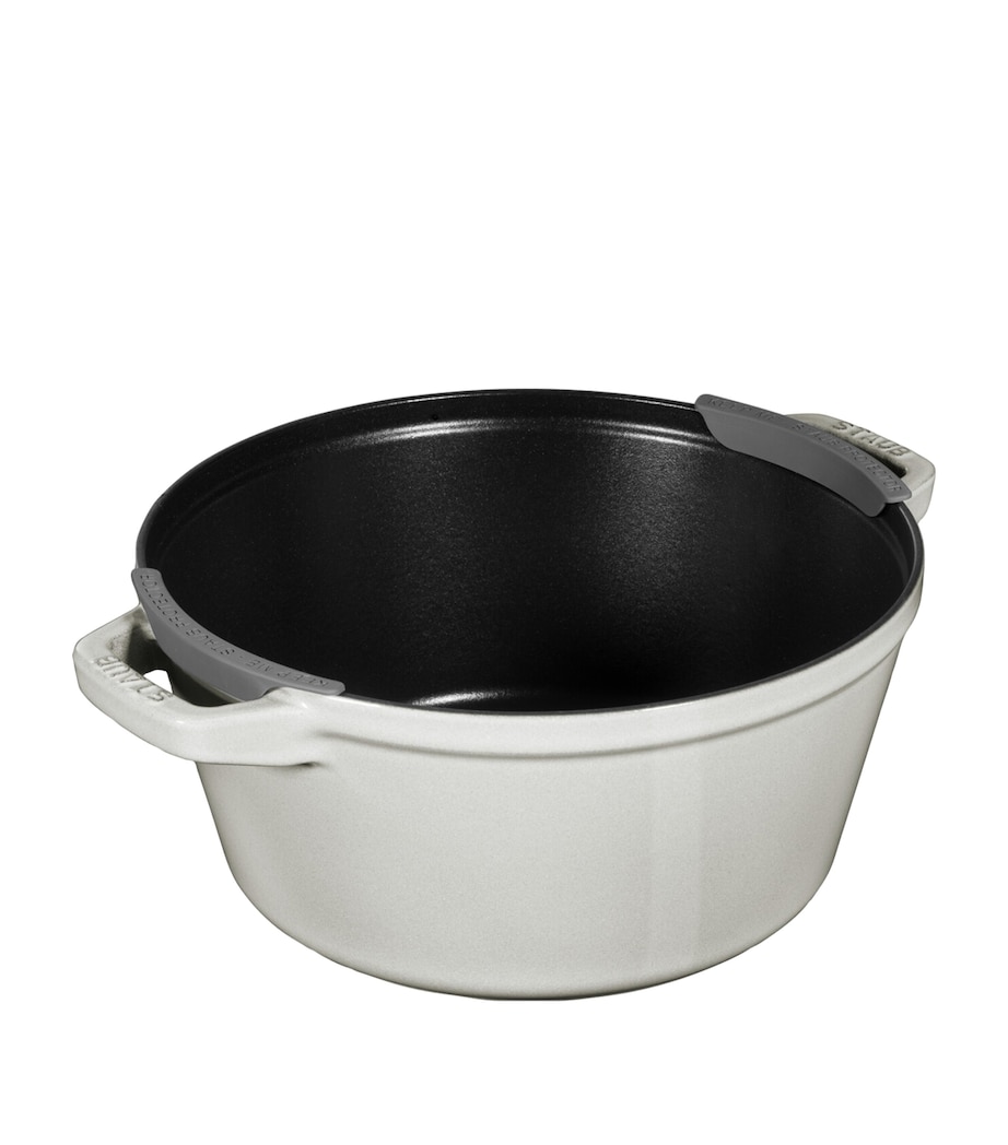 2-Piece Round Stackable Cocotte Set WHITE TRUFFLE Image 5