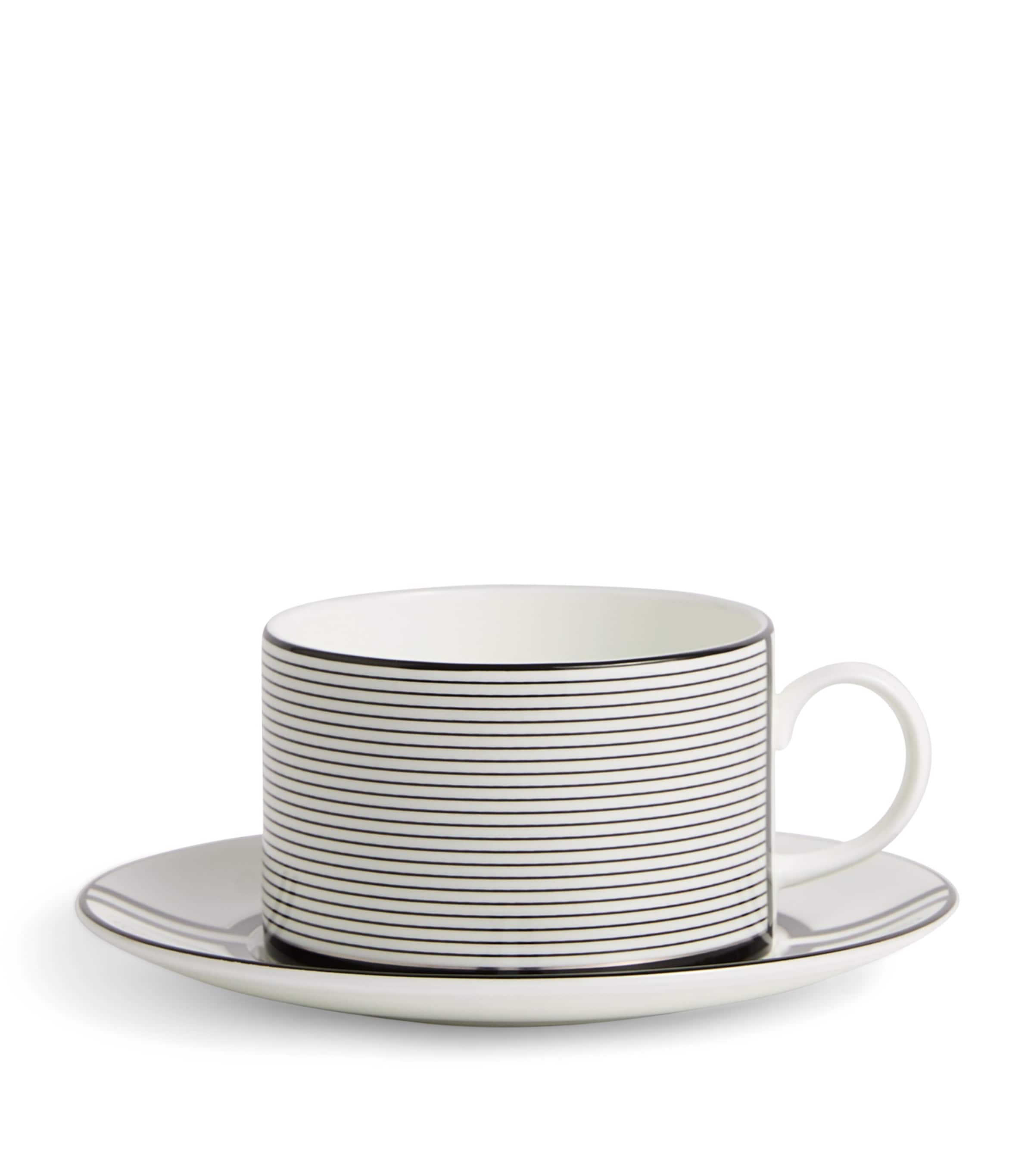 Wedgwood x Vera Wang Luxe Graphite Teacup and Saucer White Image 1