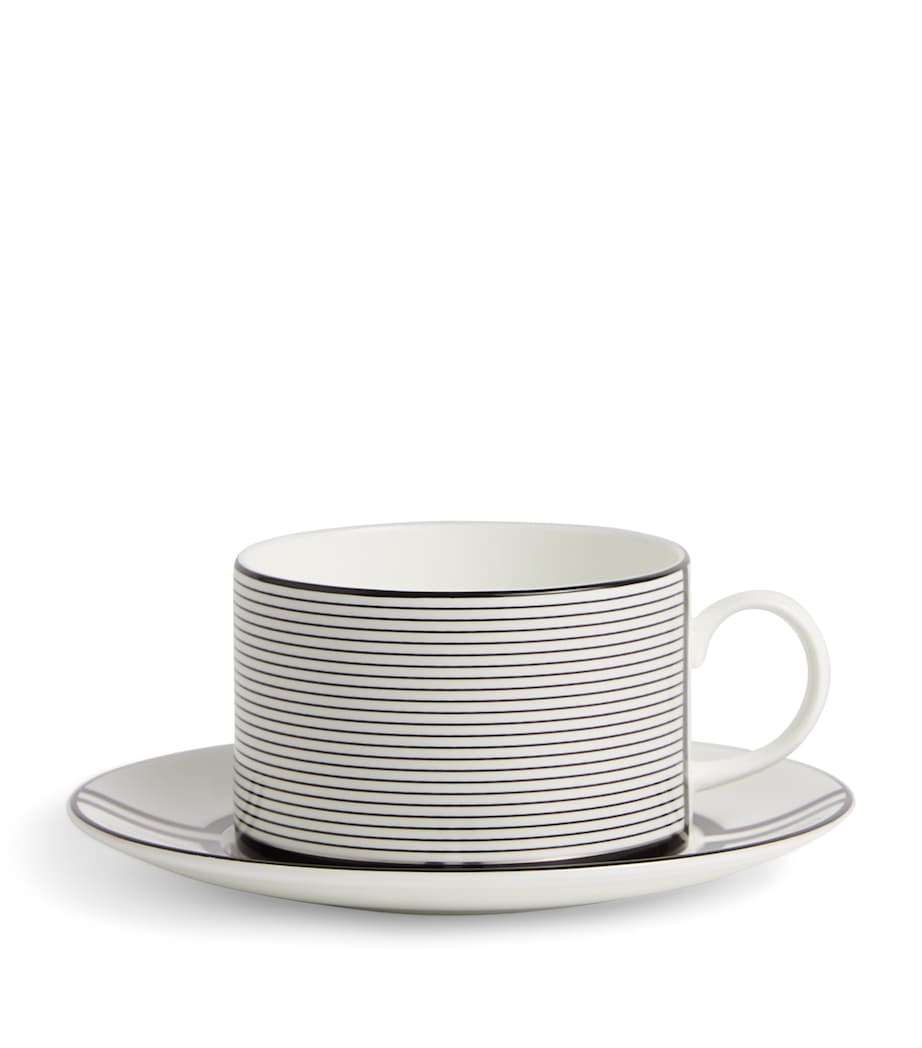 Wedgwood x Vera Wang Luxe Graphite Teacup and Saucer White Image 1