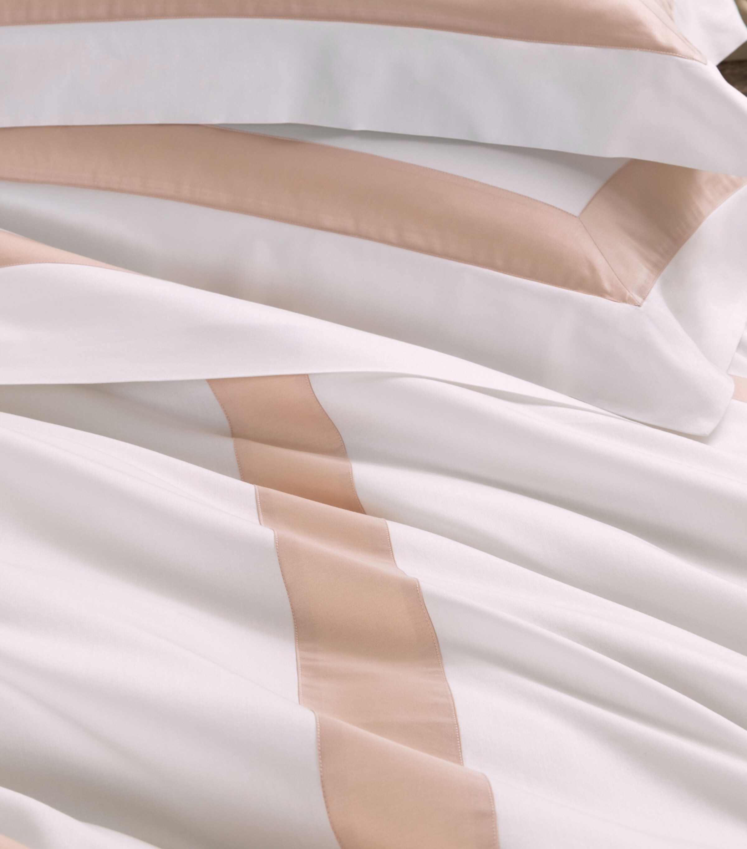 Frette Cotton Breeze Border Queen Duvet Cover (240cm x 220cm) Milk/misty Bl Image 2