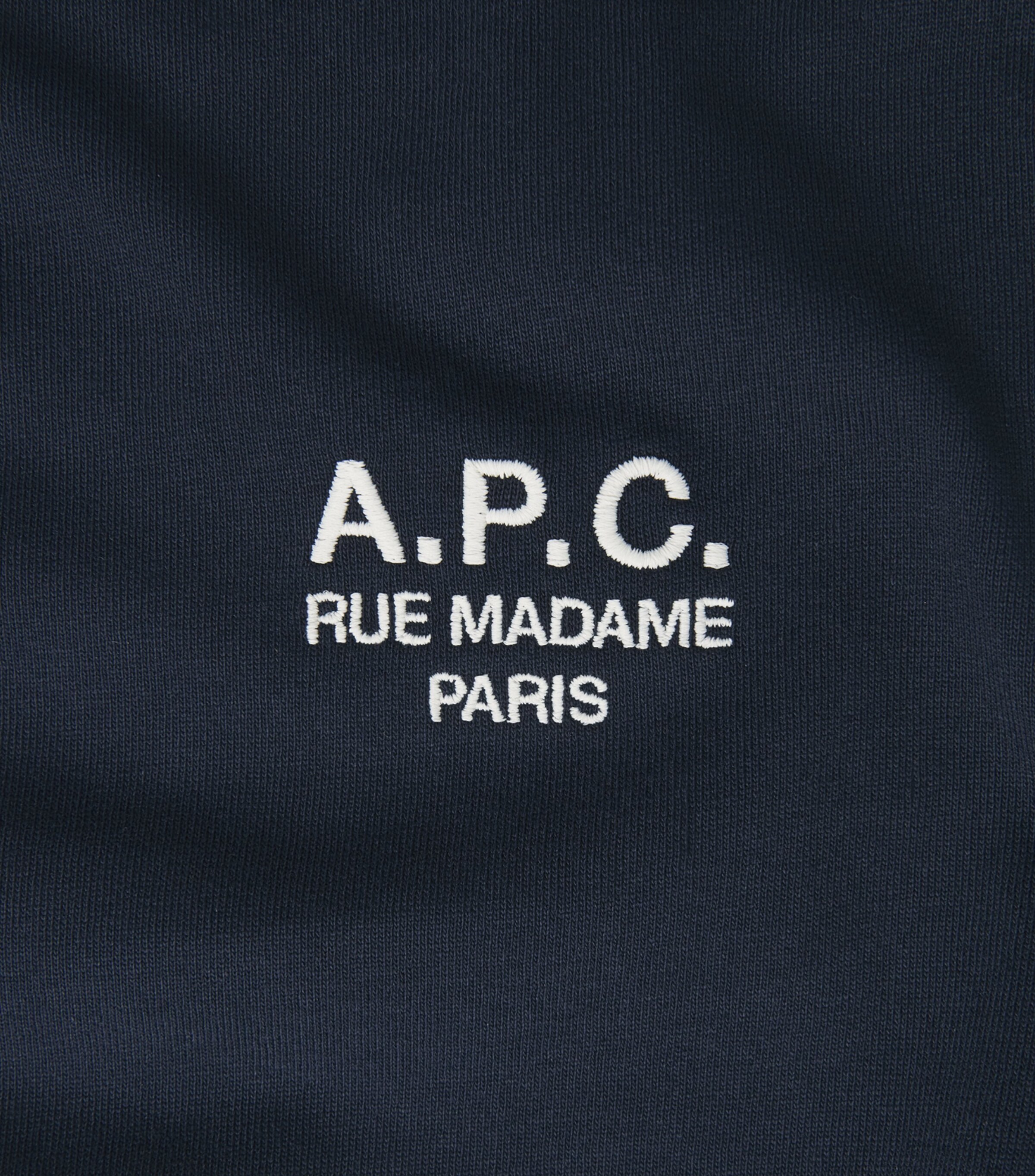 A.P.C. Mens Cotton Logo T-Shirt Tiq Dark Navy/ecru Image 6