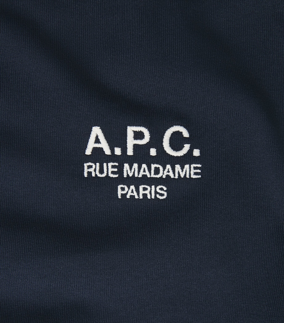 A.P.C. Mens Cotton Logo T-Shirt Tiq Dark Navy/ecru Image 6
