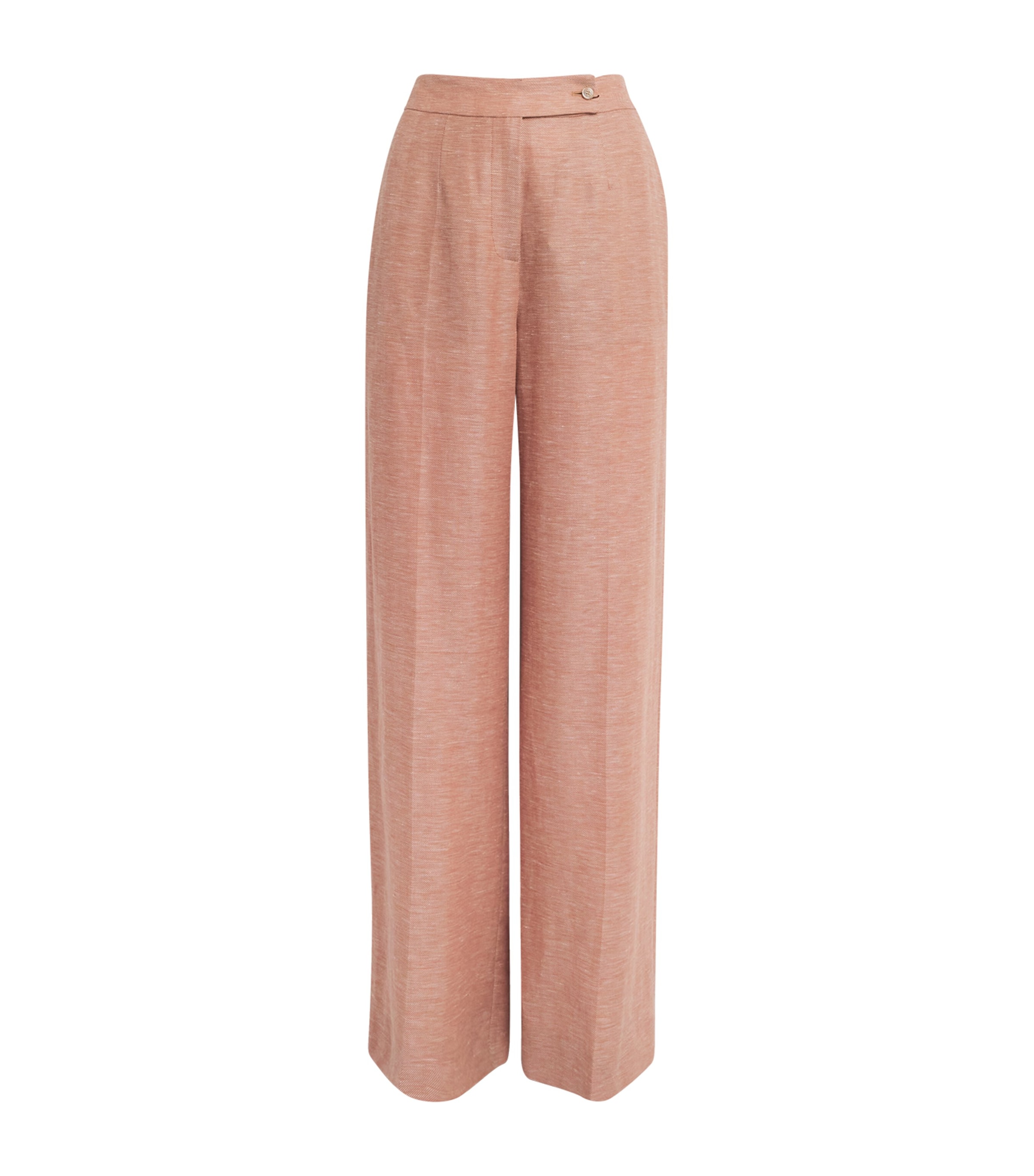 Colombo Womens Cashmere-Linen Wide-Leg Trousers Flower Print Blue Sky Image 1