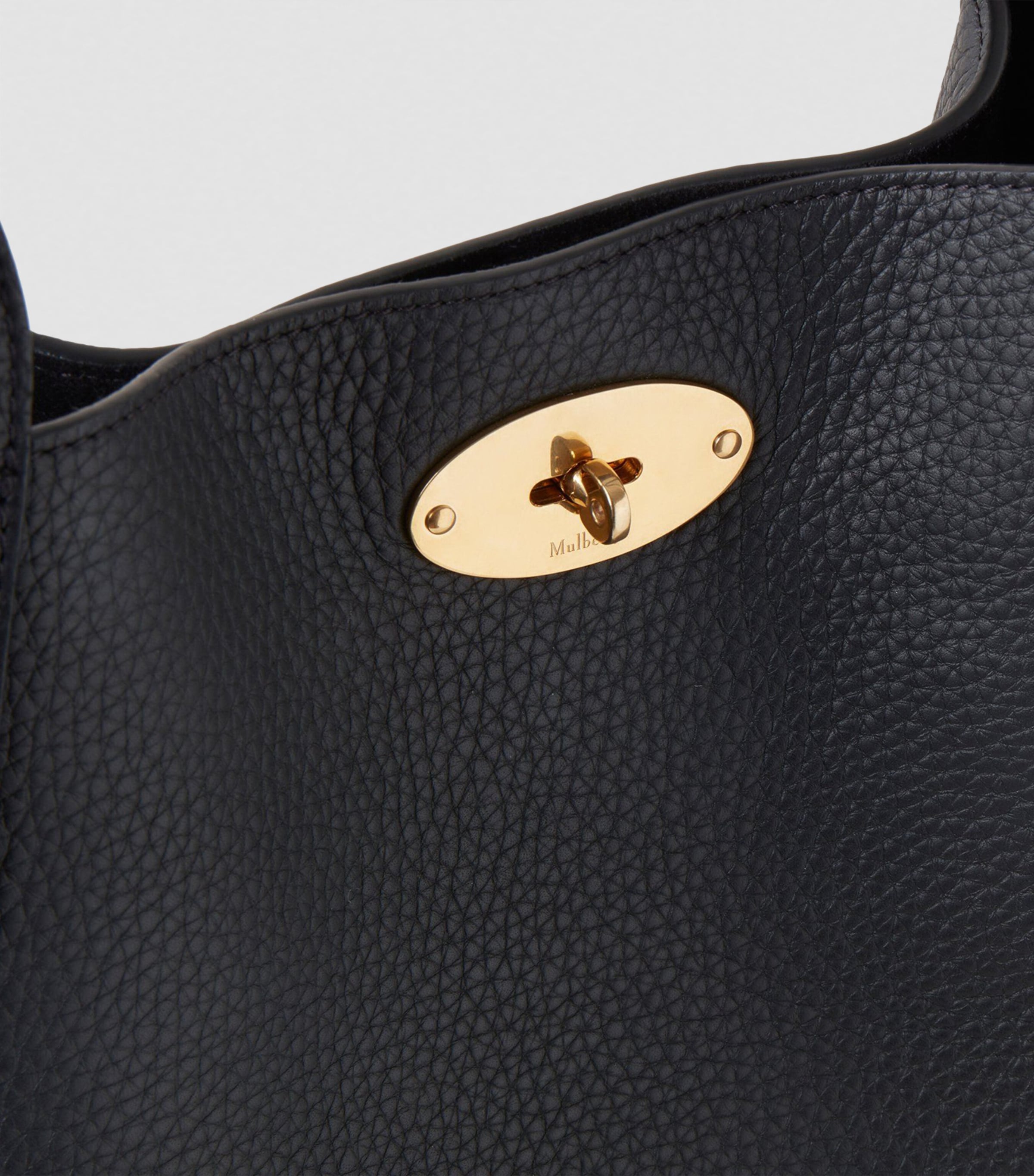 Leather North South Bayswater Tote Bag BLACK Image 7