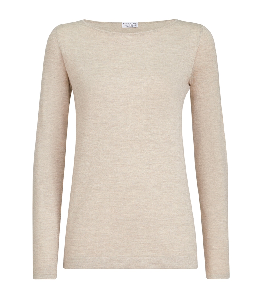 Brunello Cucinelli Womens Cashmere-Silk-Blend Sweater Image 1