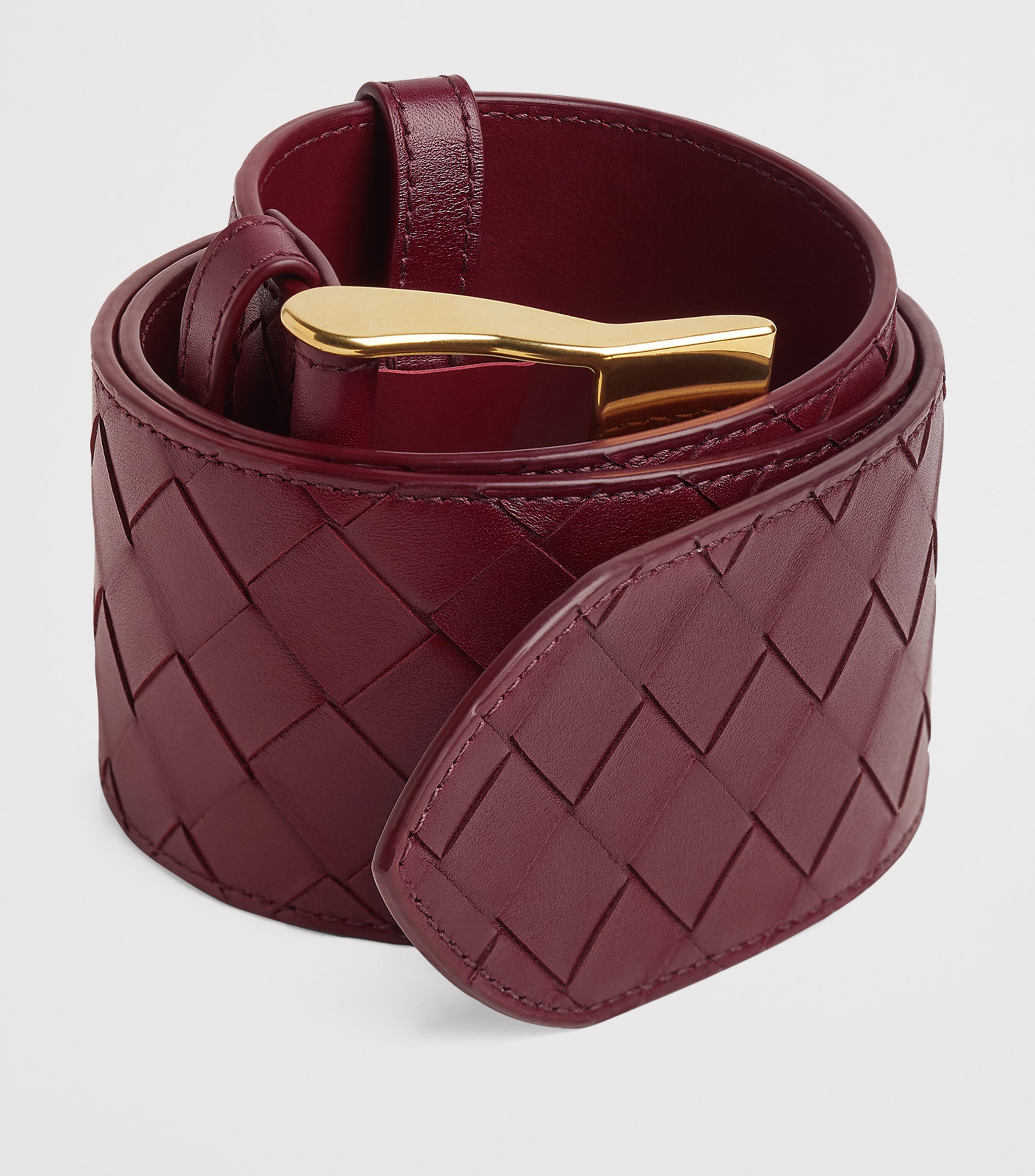 ベルト BOTTEGA VENETA Large Watch belt Bottega Veneta Red Large Calfskin Intrecciato Watch Belt