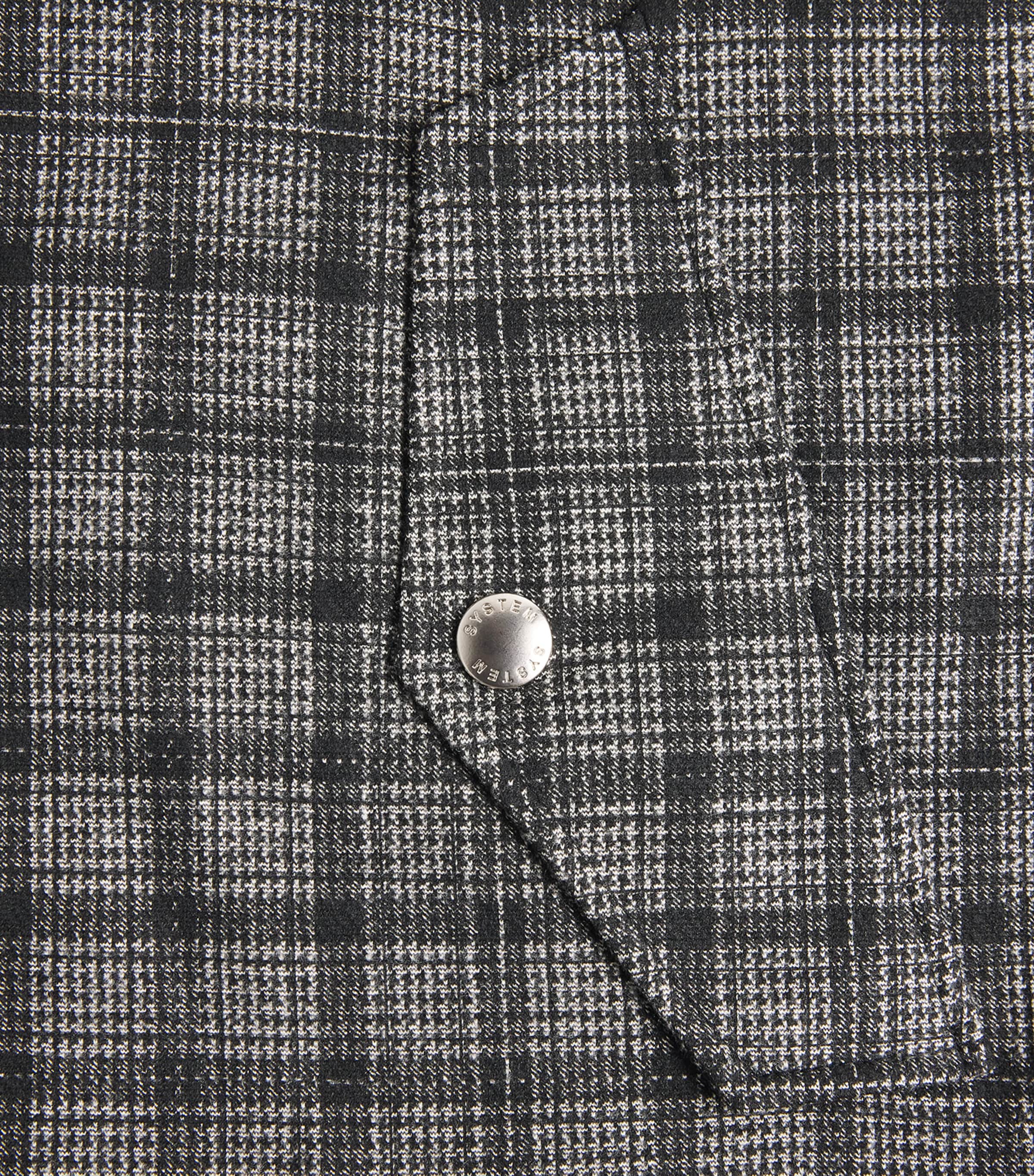 System Mens Check Bomber Jacket Dark Grey Image 6