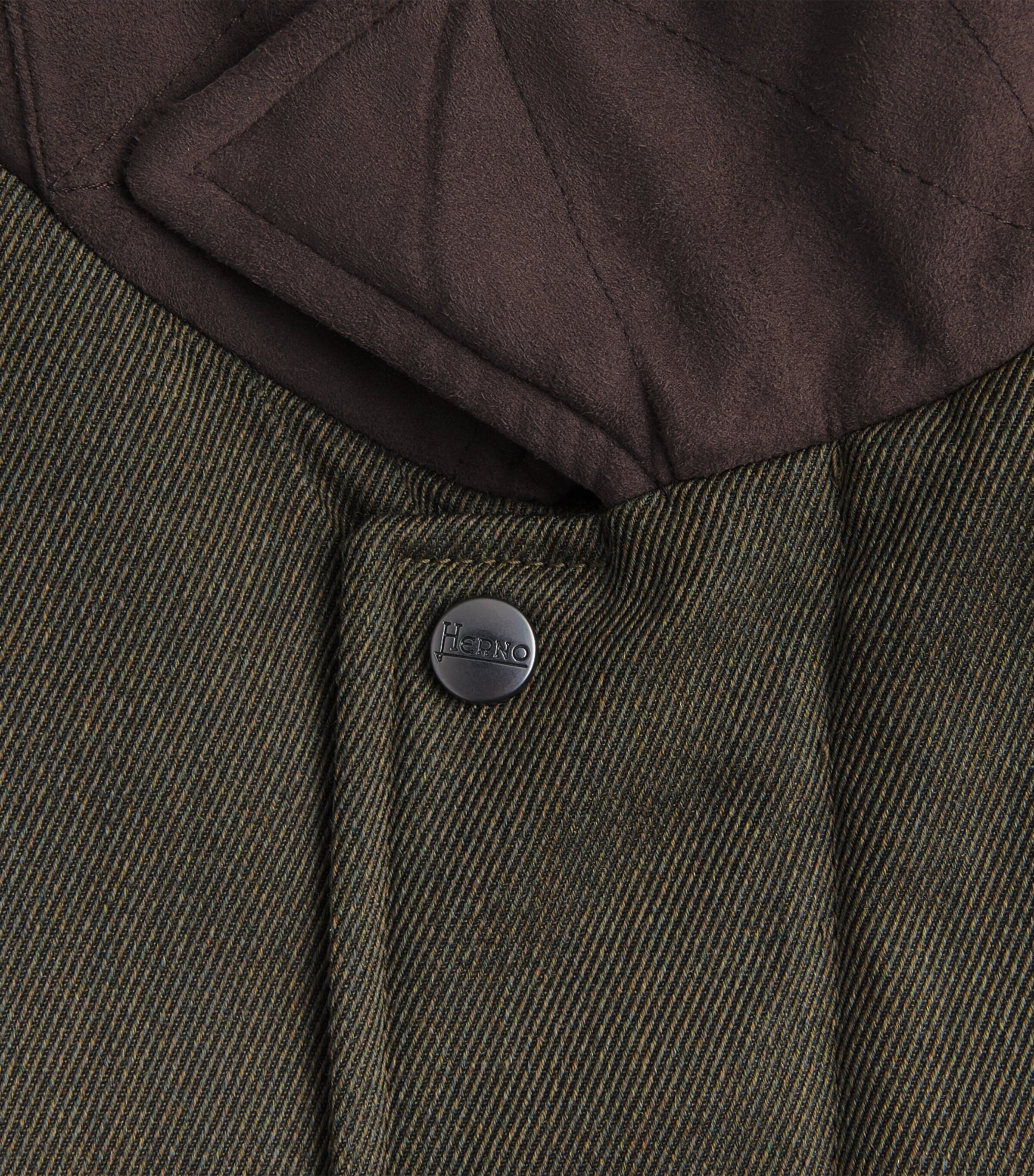 Herno Mens Virgin Wool Car Coat Mltar Maron Image 6