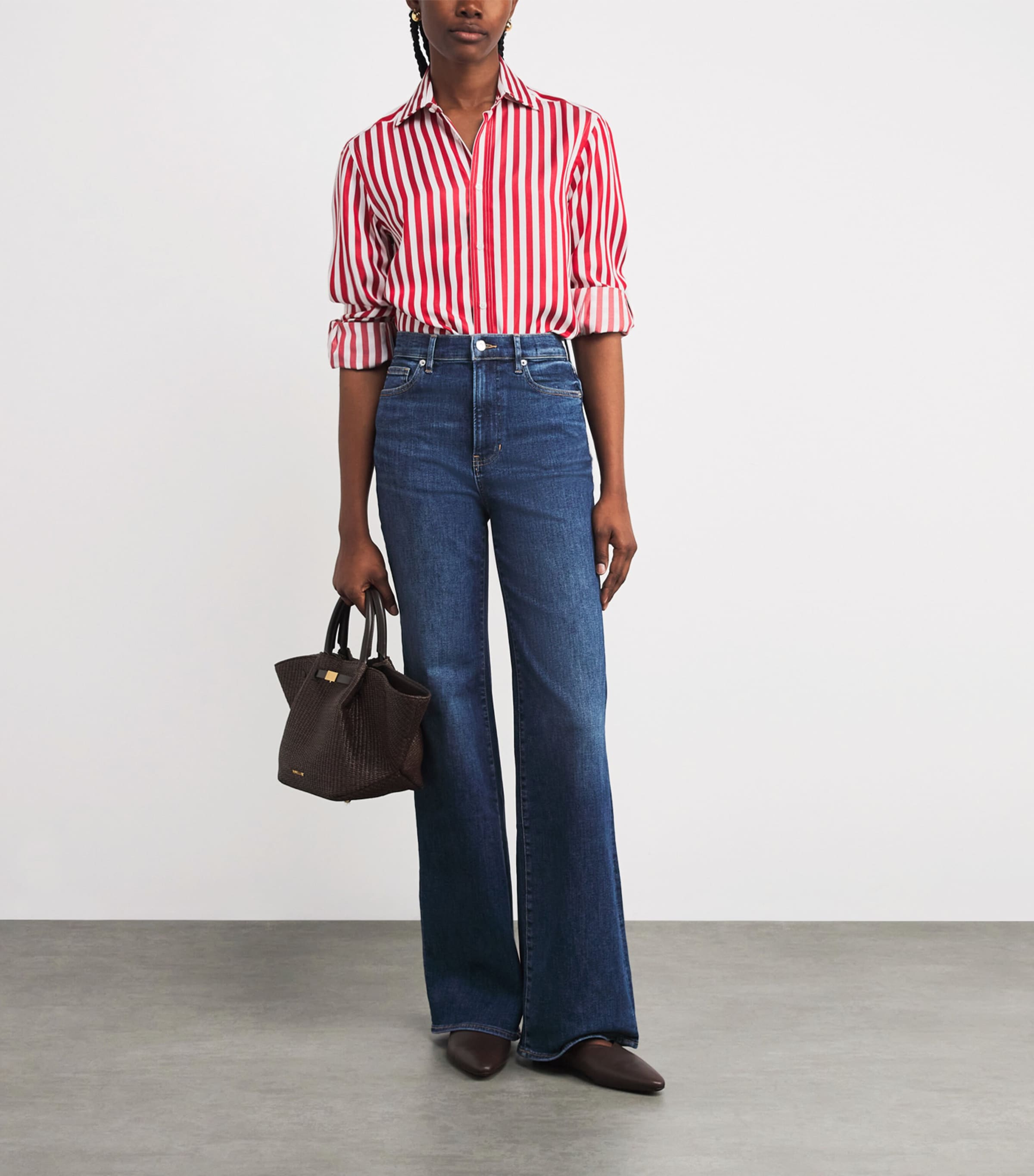 Stripe Boyfriend Shirt MAPLE RED STRIP Image 2