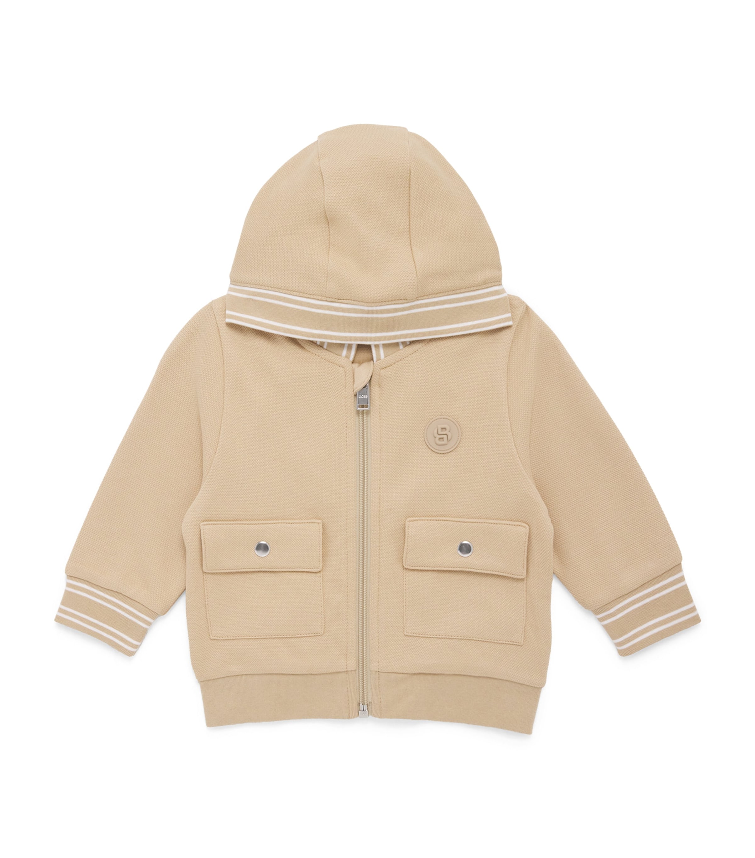 Cotton Logo Zip-Up Hoodie (3-36 Months) 249STONE Image 1