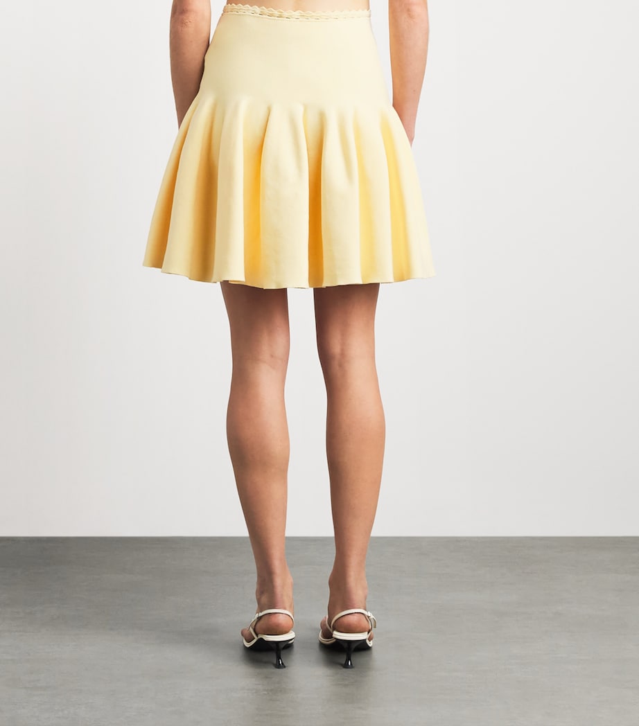 Sandro Paris Womens Knitted Skater Mini Skirt Butter Image 5