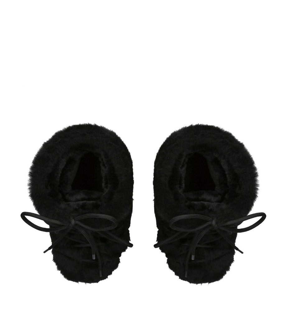 Faux Fur Icon Low Ankle Boots BLACK Image 4