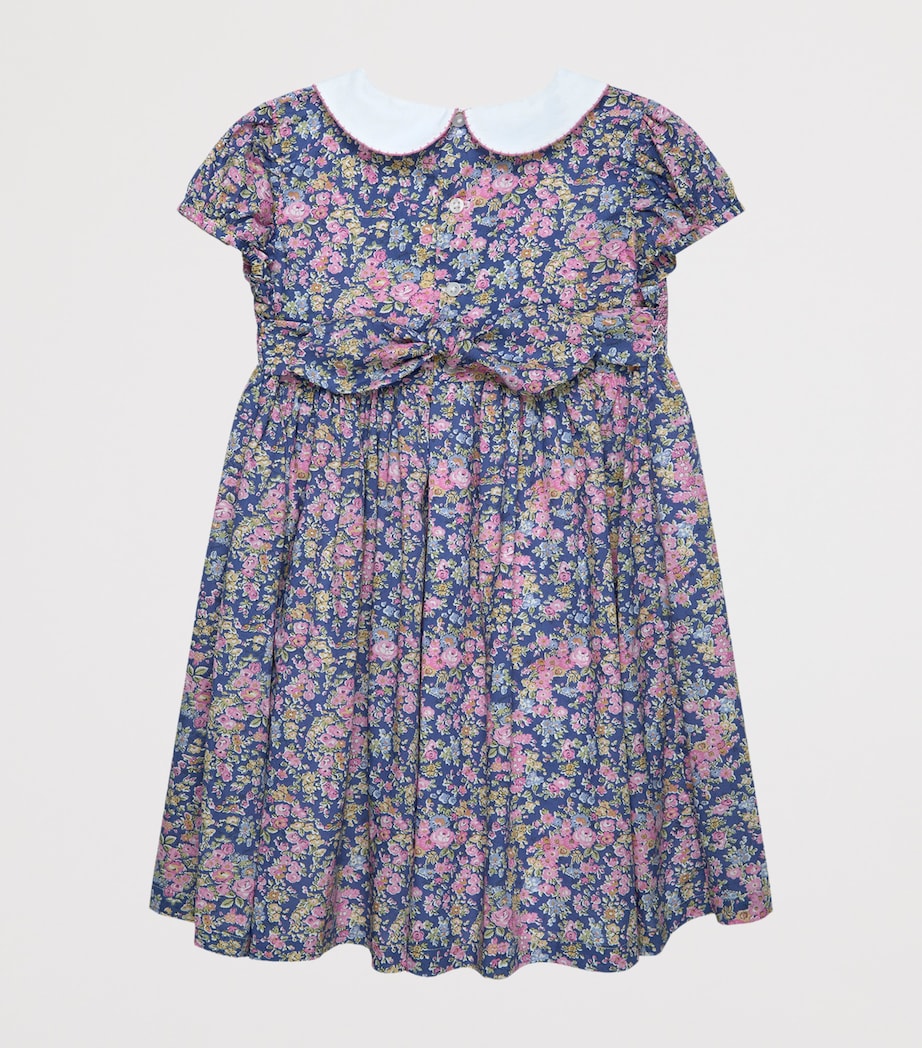 Trotters Cotton Tatum Smocked Dress Blue Image 2