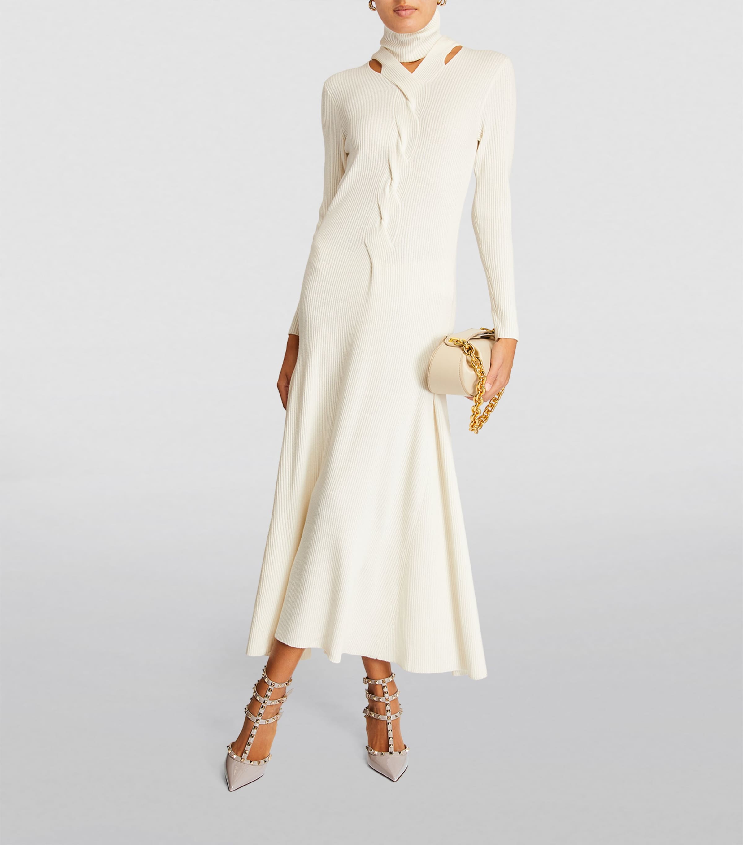 Leather Rockstud Pumps 100 NUDE Image 4