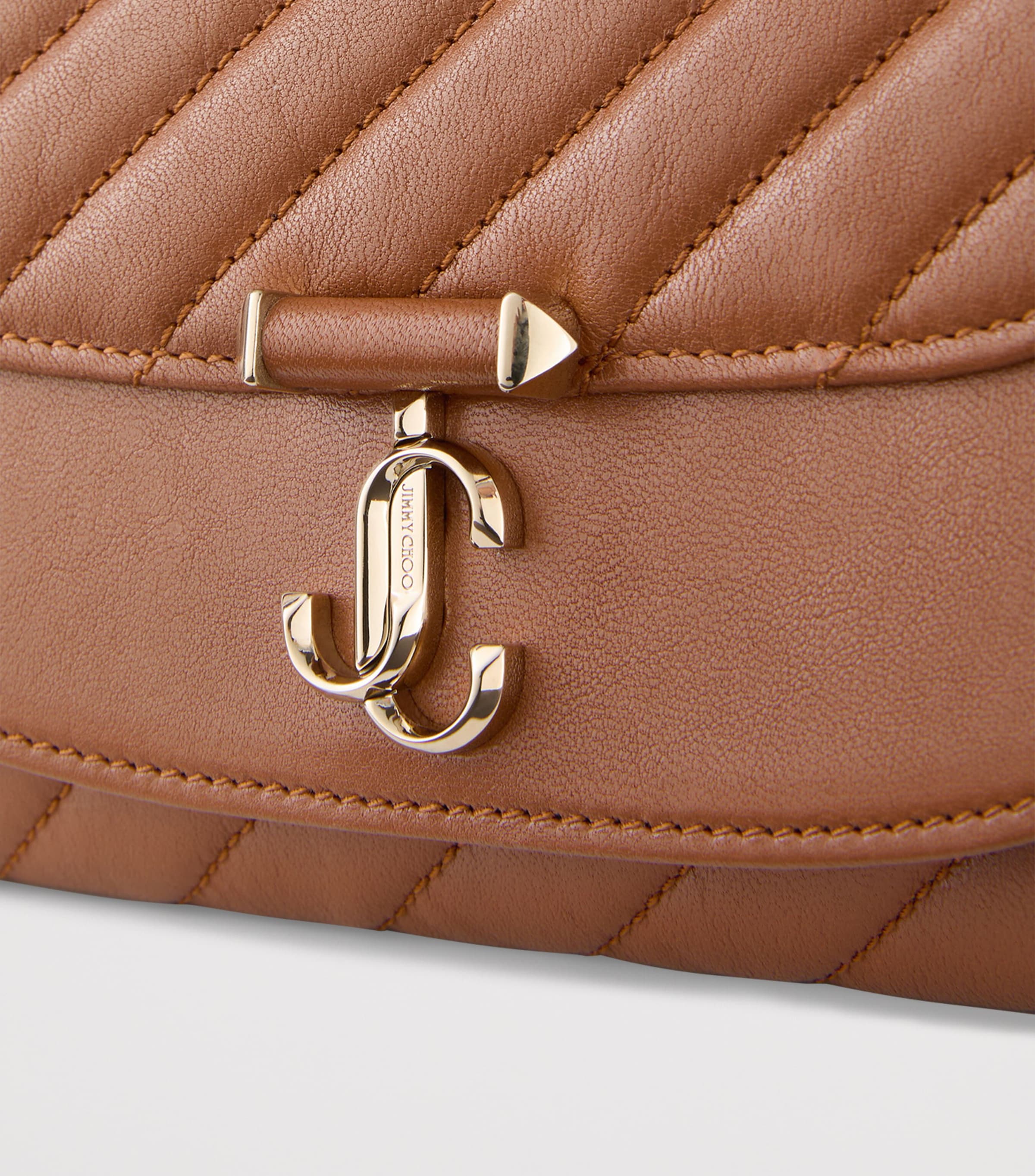 Jimmy Choo Curve Leather Chain Wallet Tan/shiny Gold Image 5