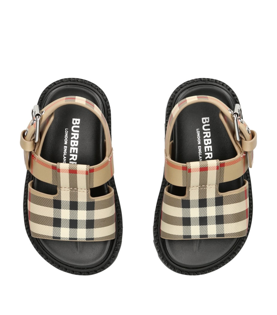 Burberry Kids Check Sandals Beige Comb Image 4