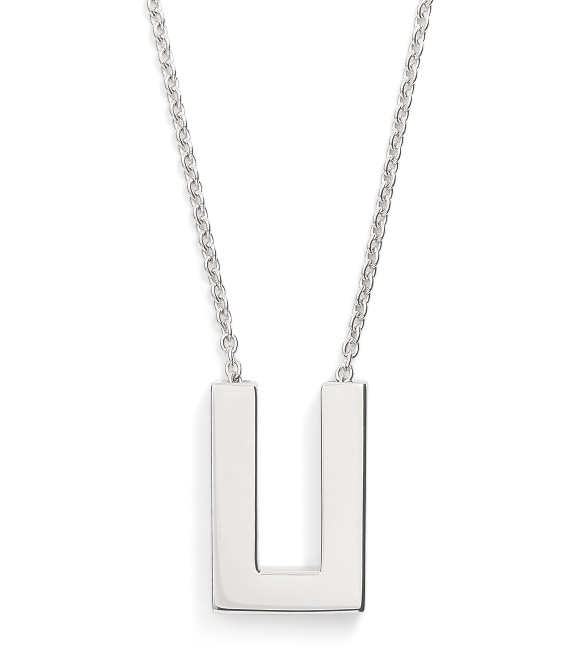 Tom Wood Rhodium-plated Sterling Silver Square Pendent Necklace In Silver