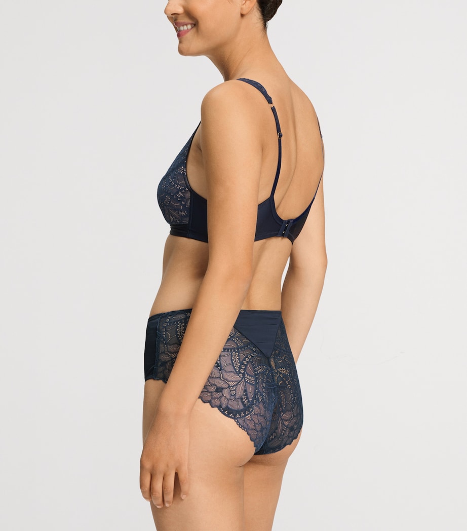 Hanro Womens Stretch-Lace Lightly Padded Bra Deep Navy Image 5