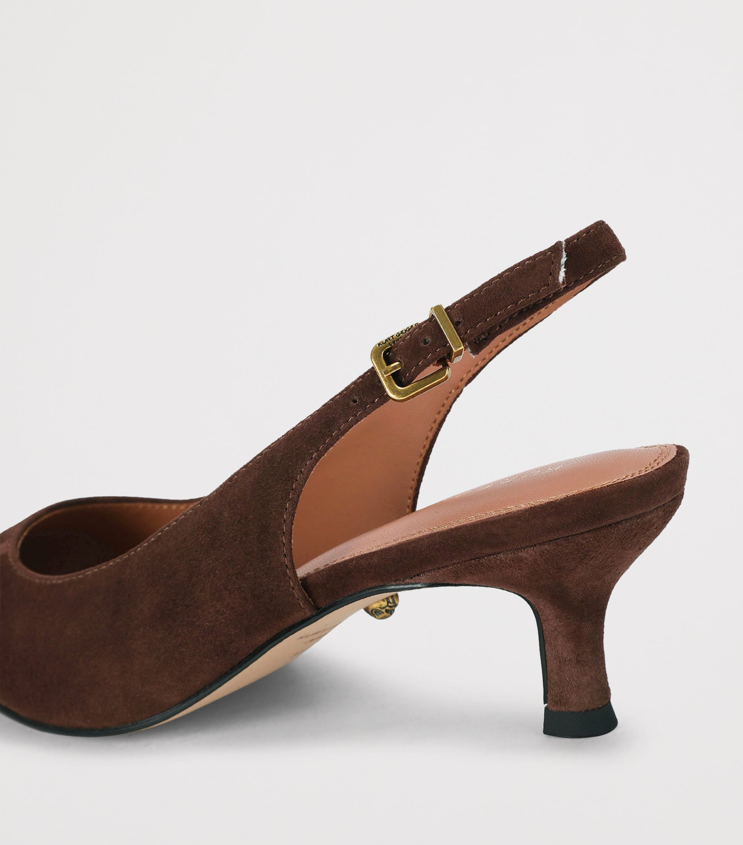 Kurt Geiger London Suede Stepney Slingback Pumps Brown Image 3