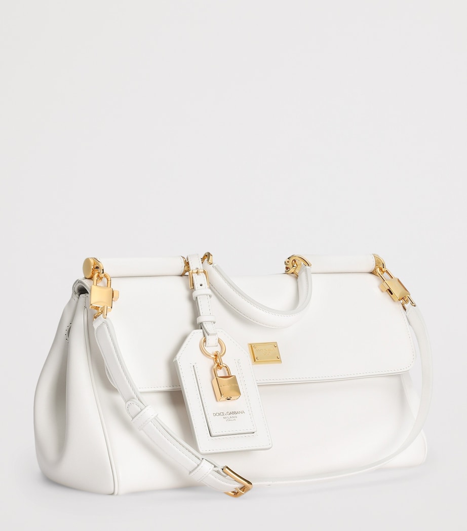 Dolce&Gabbana Leather My Sicily Top-Handle Bag Natural White Image 4