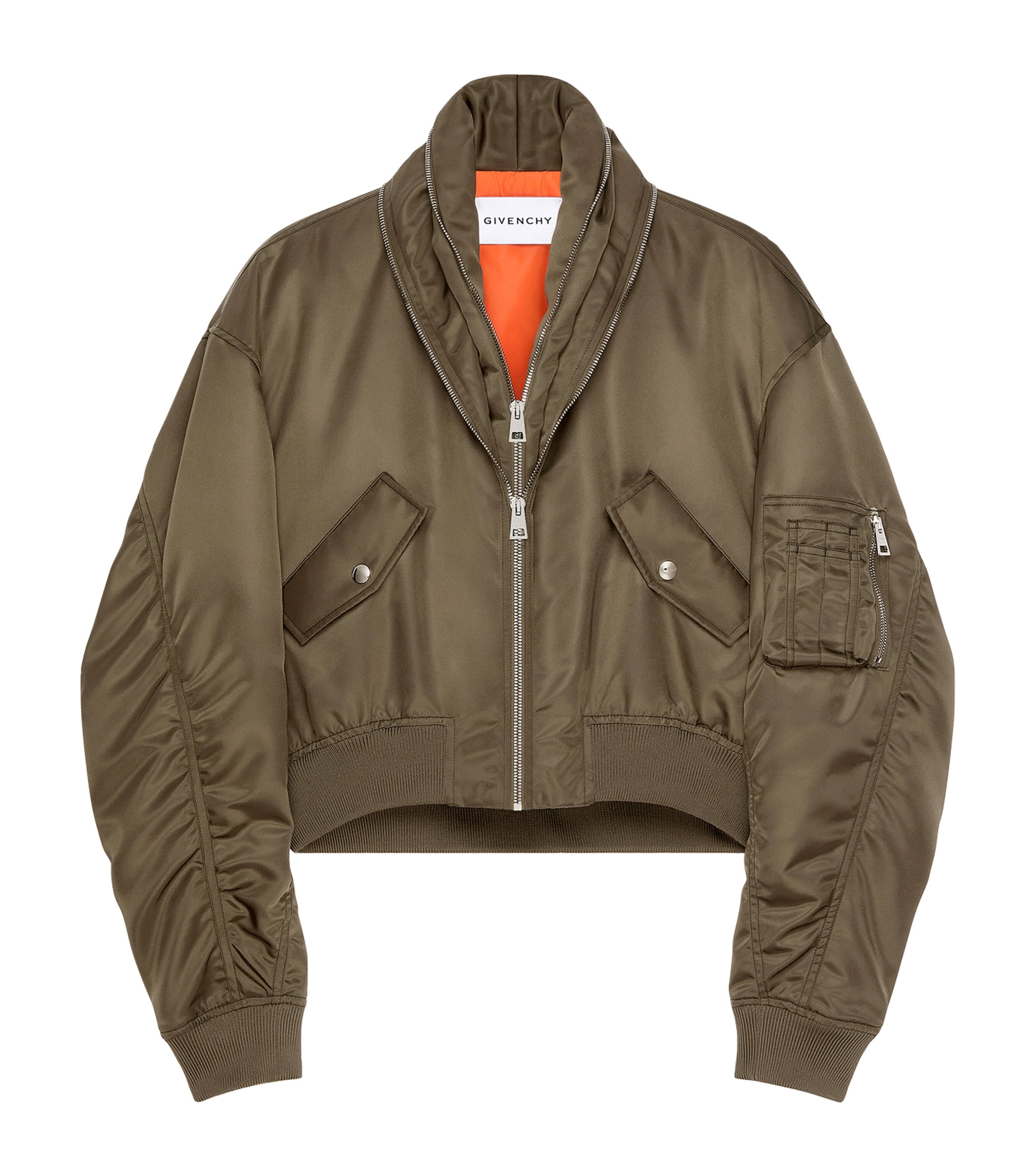 Shawl-Collar Bomber Jacket KHAKI Image 1