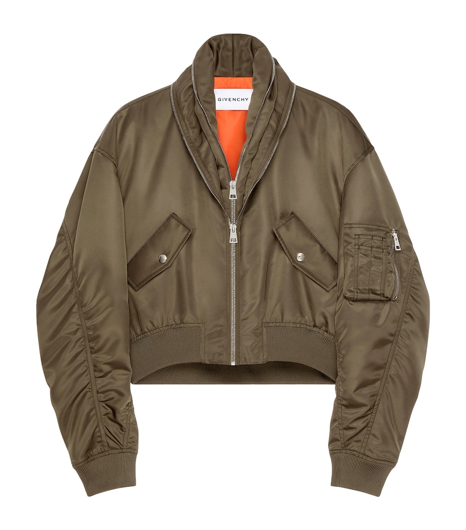 Shawl-Collar Bomber Jacket KHAKI Image 1