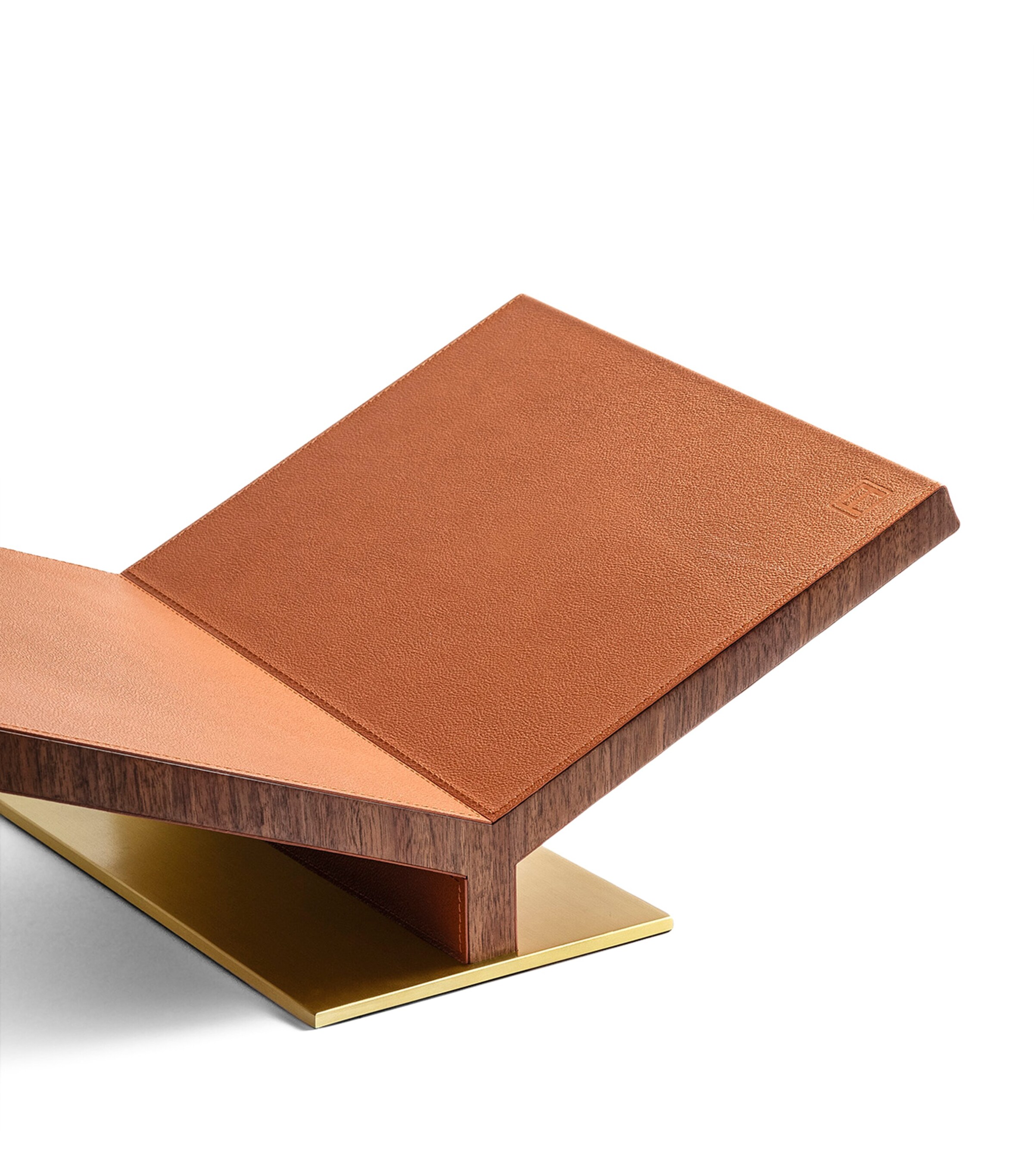 Walnut-Leather Classic Collector Bookstand CAMEL Image 2